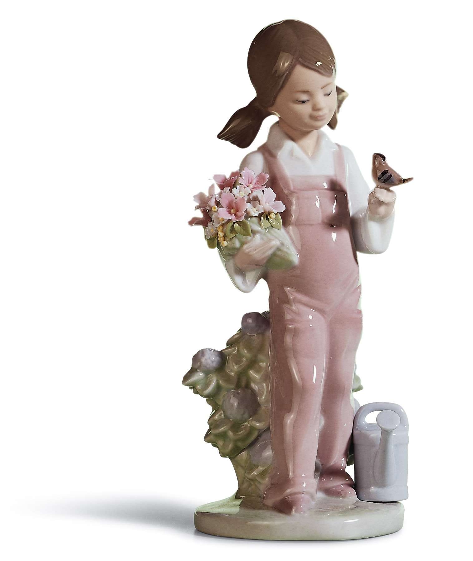 LLADRÓ Spring Girl Figurine. Porcelain Girl with Flowers Figure. 1