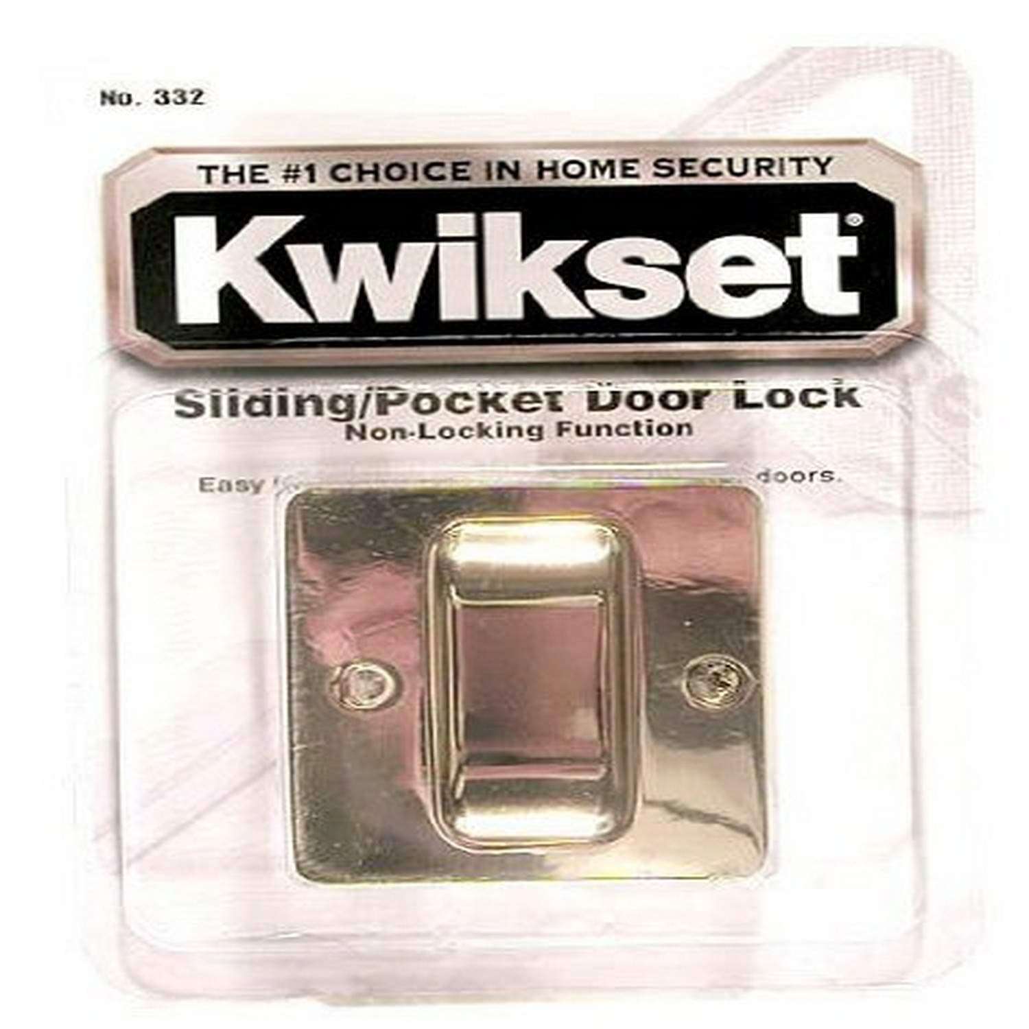 Kwikset 332 Notch Hall/Closet Pocket Door Lock in Polished Brass