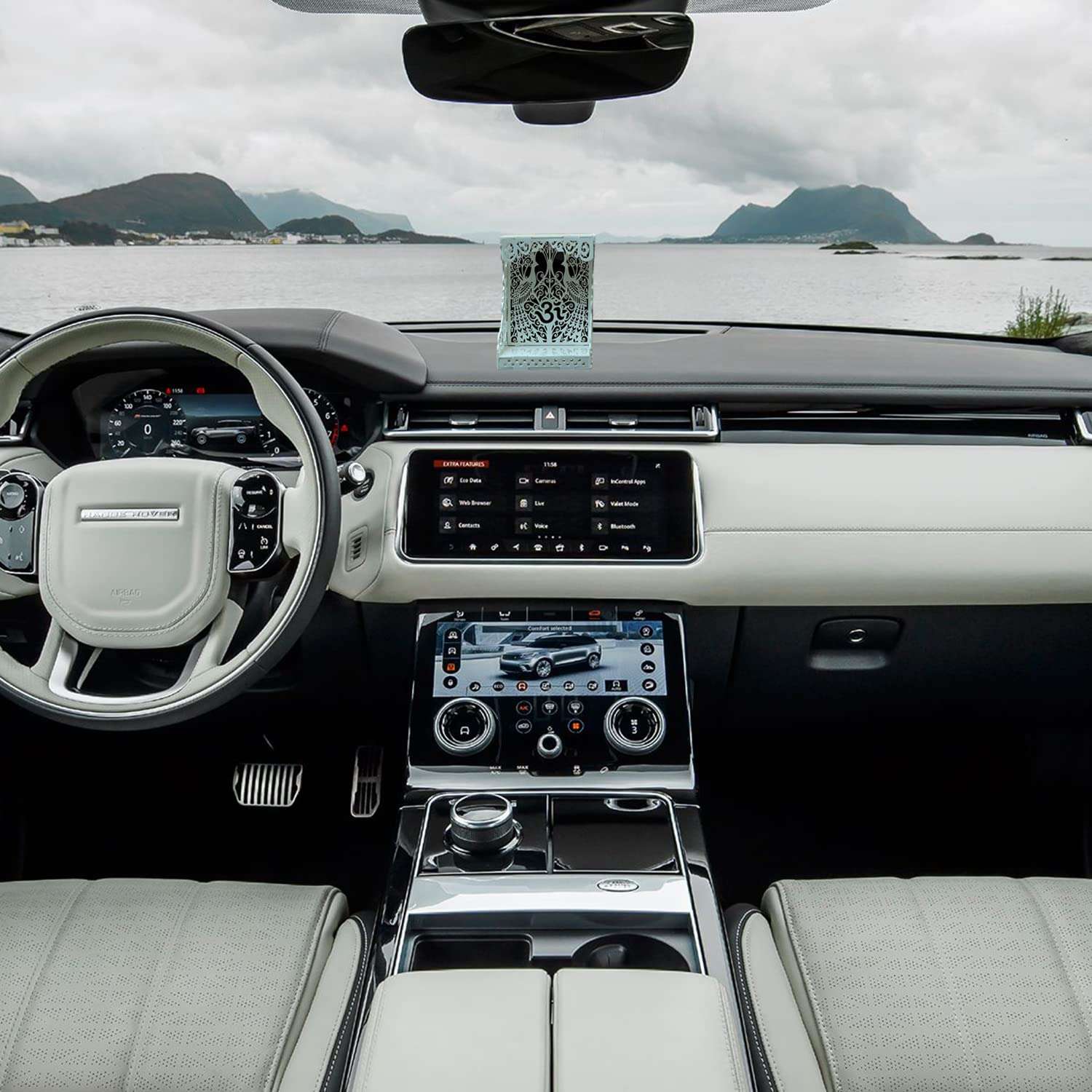 VPLLEX Car Temple for Dashboard | Temple with Essential Oils | Religious Gift | Wooden Temple | Mandir | Fragrances with Temple | Car Showpiece | Car Interior Decoration (Om_Softner) 5