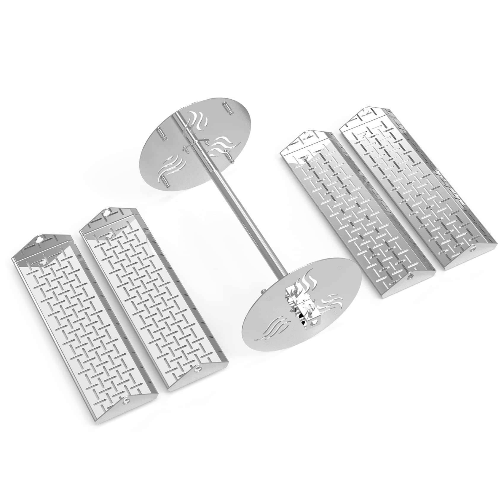 onlyfire BBQ Grill Rotating Stainless Steel Rotisserie Trays Kit with Hexagon Hole- Fits for Any Grill 6