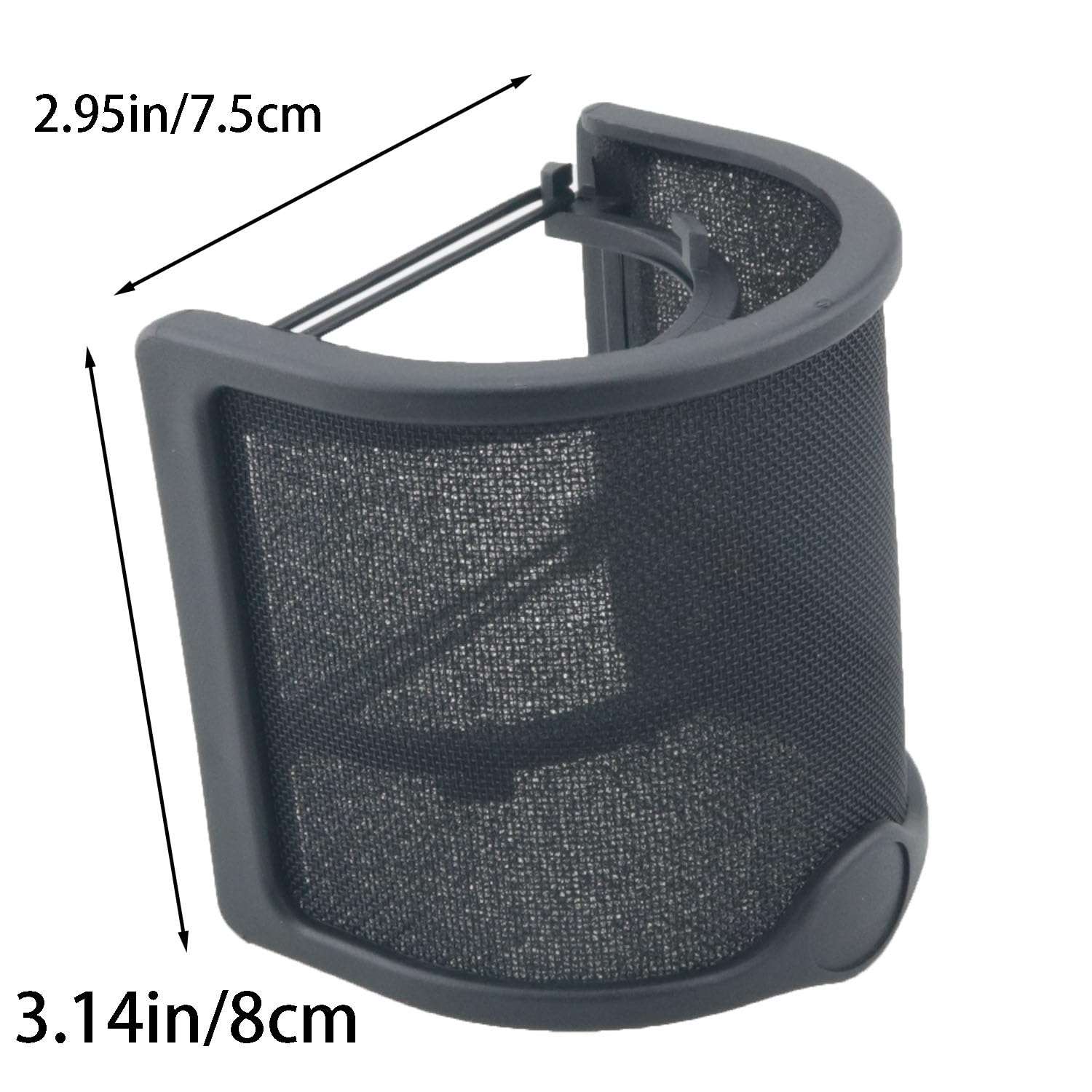 WELWIK Microphone Spray Cover Metal Filter Protector Handheld Microphone Shield Mask U Shaped Semi Enclosed Blast Sound Condenser Microphone Noise Reduction 3