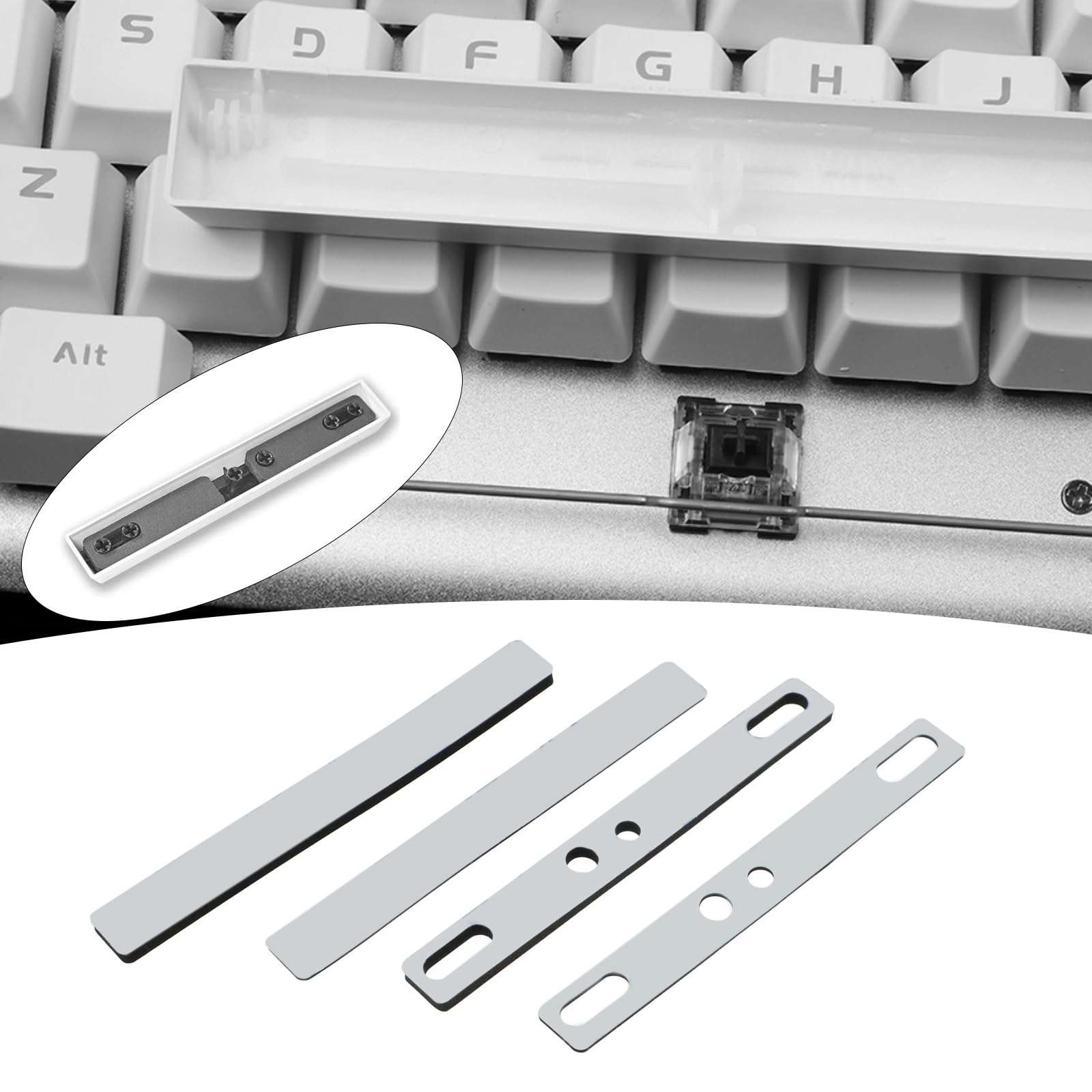 Create idea 6PCS Keyboard SpaceBar Compatible with 6.25U Mechanical Keyboard Space Space Bar Foam 12x108mm Dust-Proof Strip 5x60mm Keyboard Switch Silencer Cotton Black 4