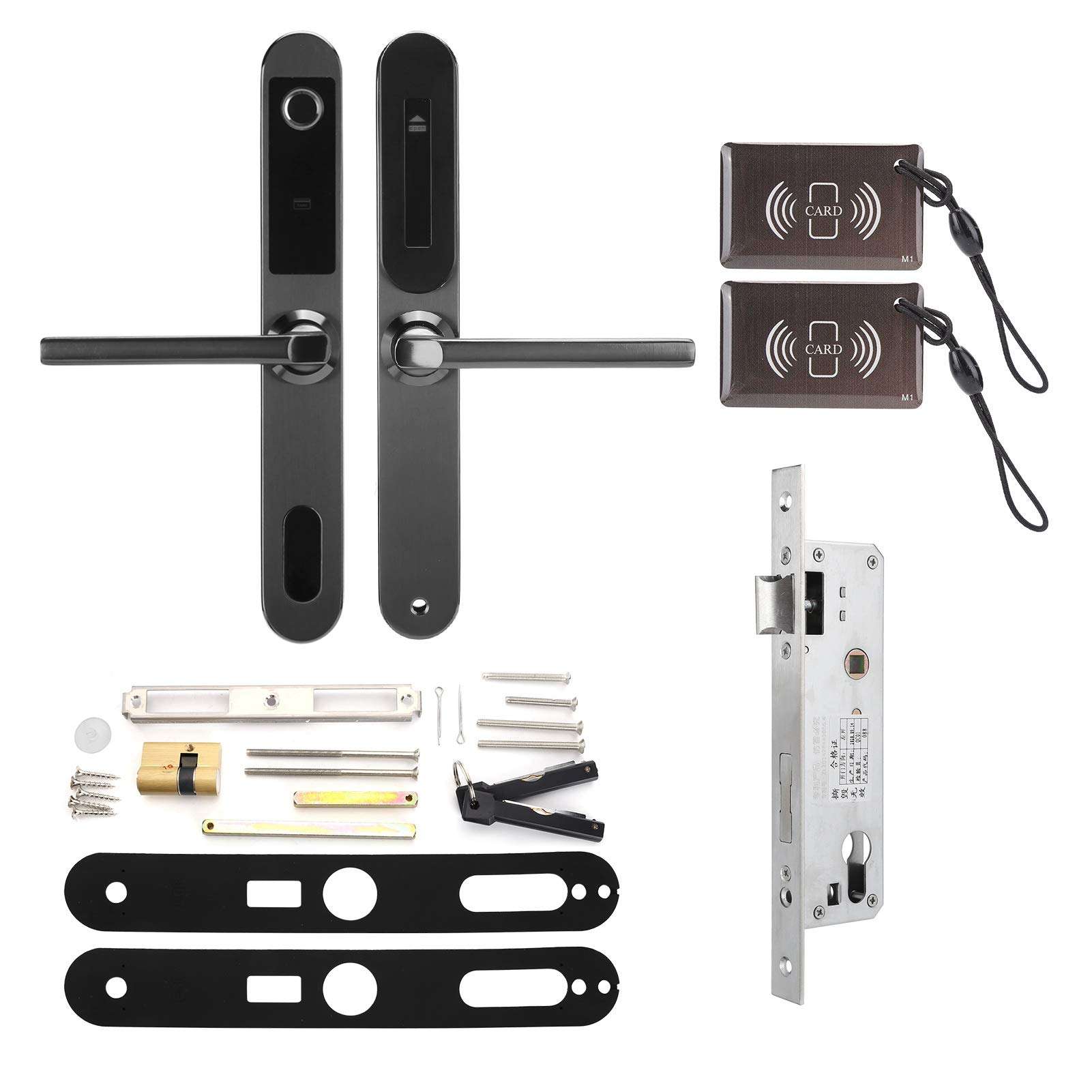 HONG Fingerprint Smart Door Lock, Five-in-one Entry Front Door Lock Biometric Room Door Lock Fingerprint Induction Digital Deadbolt for Home, Hotel, Office, Interior Door 1