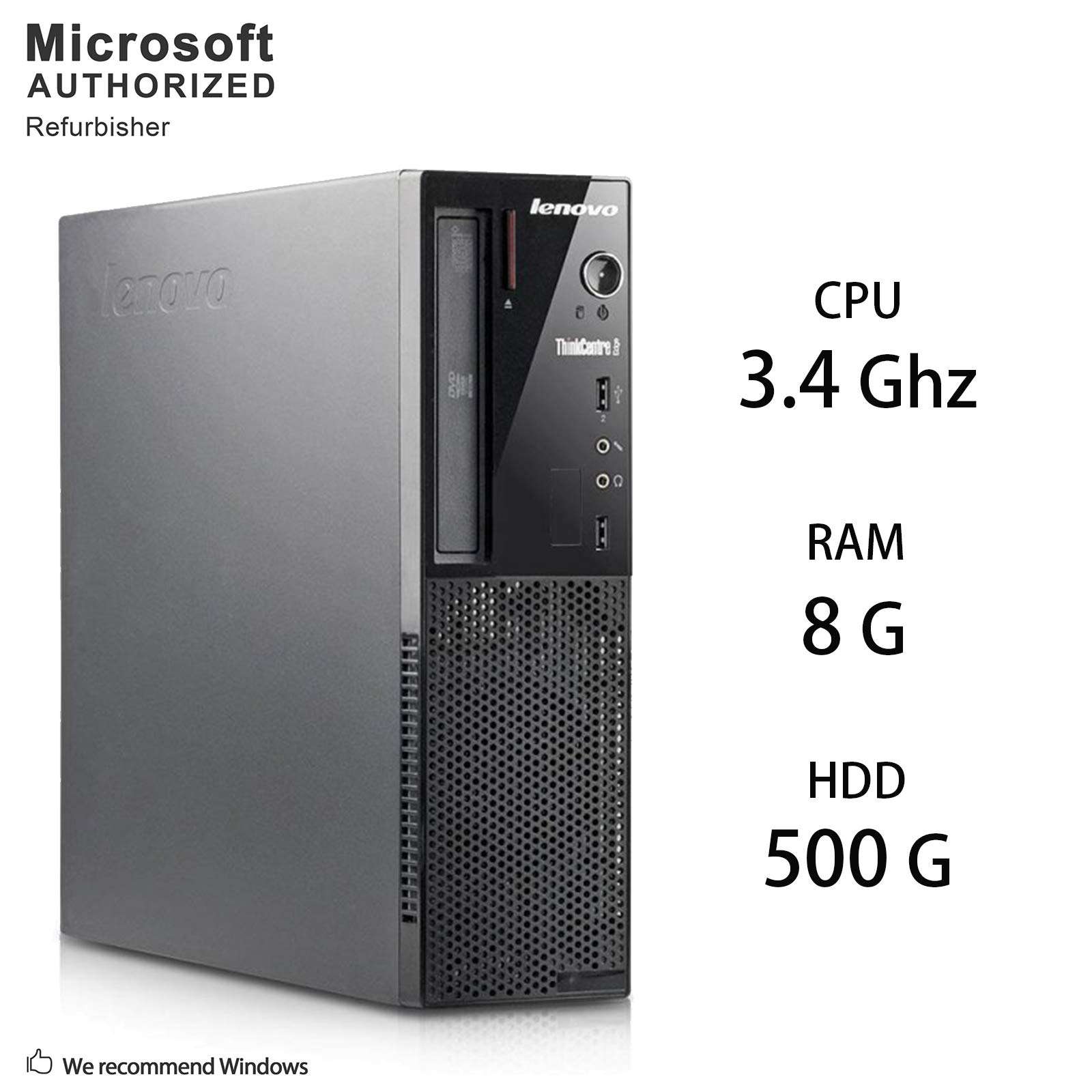 Lenovo ThinkCentre E73 Small Form Factor PC, Intel Core i3-4130 3.4GHz, 8G DDR3, 500G, DVD, Windows 10 Pro 64 Bit-Multi-Language Supports English/Spanish/French(Renewed) 2