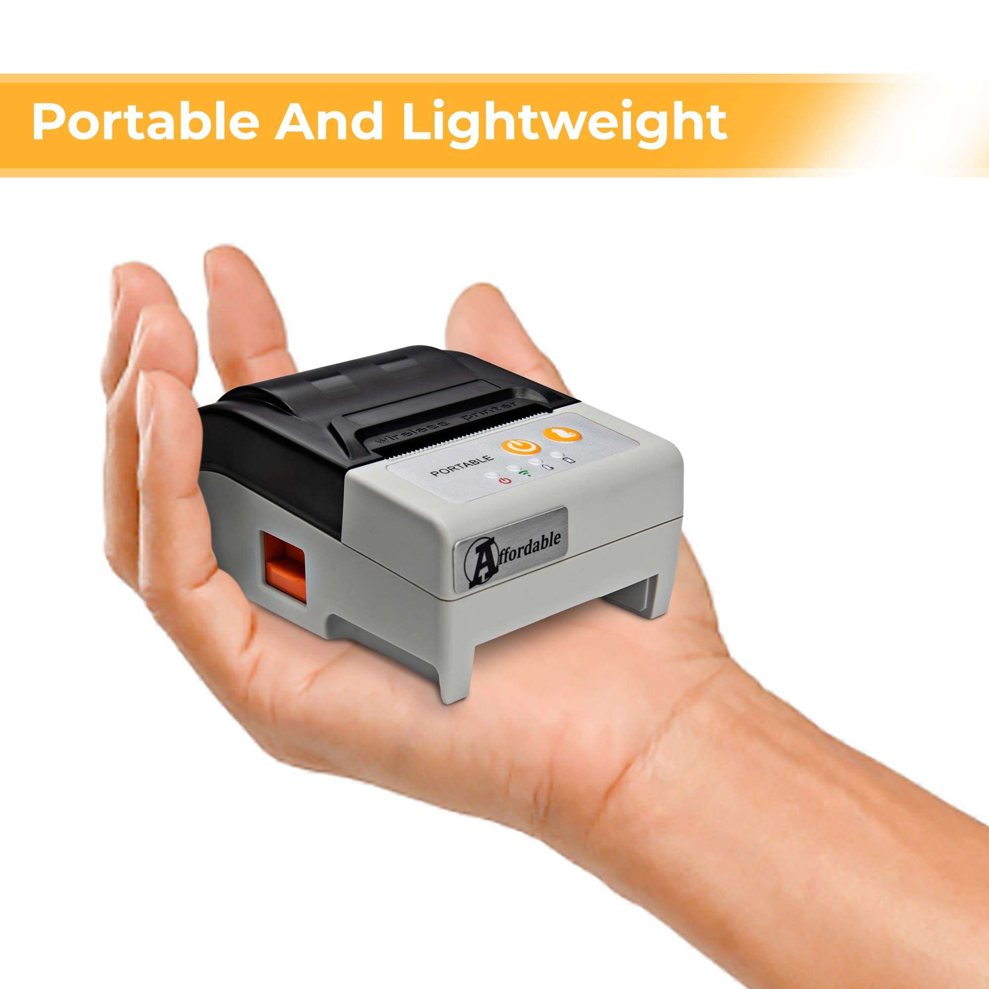 Affordable Thermal Receipt Printer, Android Bluetooth Mobile Printer with Auto Cutter, 2 Inches 58MM Printer with Belt Pouch for Business ESC/POS, Does Not Support iOS Devices Square 4