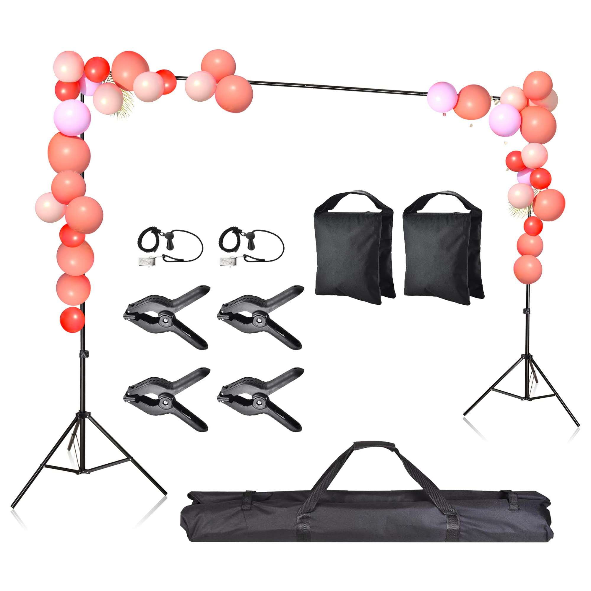 AW 8.5x10ft Backdrop Stand Support System with 4X Clamps 2X Clips 2X Sand Bags 1x Carry Bag for Parties Events Photography 1