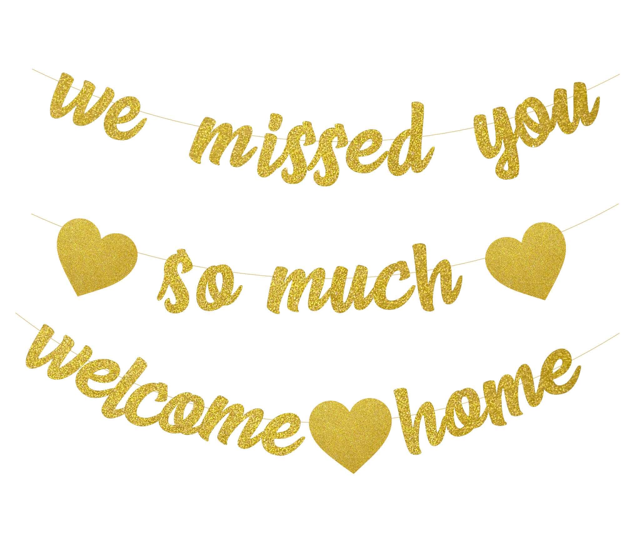 SVM CRAFT® Welcome Back We Missed You So Much Banner, Welcome Back Family Party Decor, Welcome Home We Will Miss You Banner Decorations 1