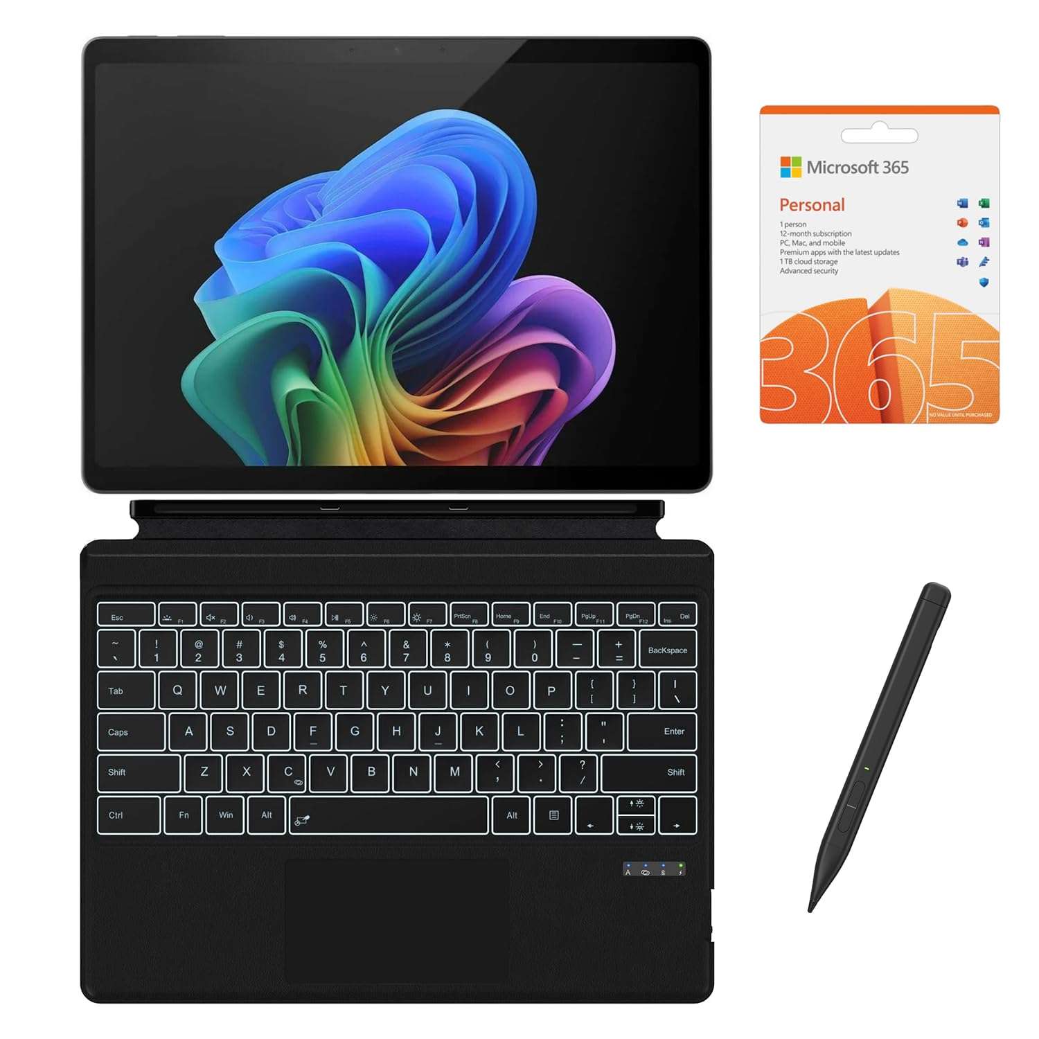 Microsoft Surface Pro 13" 3K 120Hz OLED Touch AI Laptop, 900nits, 12-Core Snapdragon, 45 Tops NPU, 16GB RAM, 1TB SSD, USB4, Wi-Fi 7, Backlit KB, Stylus, MS 365, Win 11 Pro 1