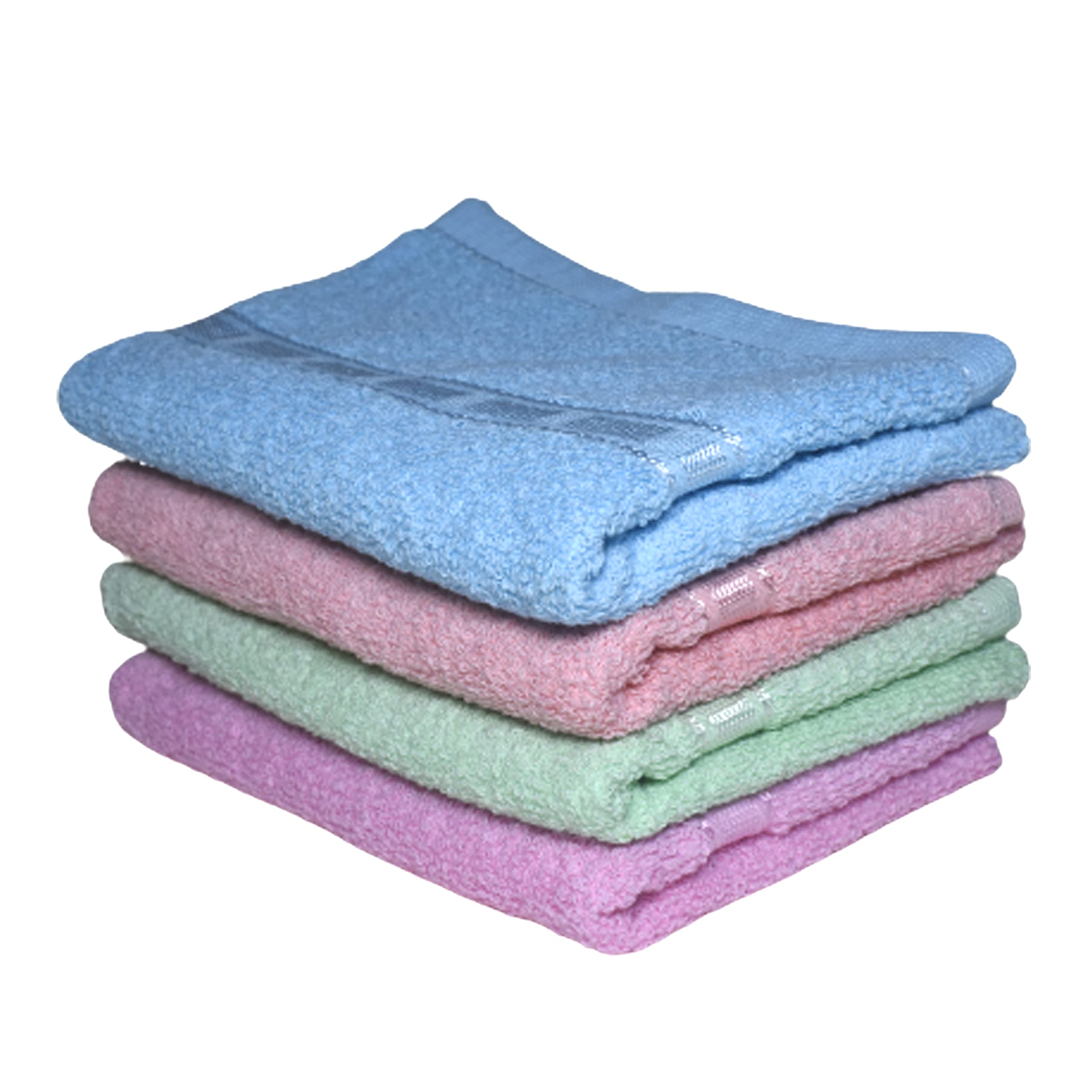 B S NATURAL Hand towel 4 pcs solid best for kitchen purpose| gym| travelling etc.