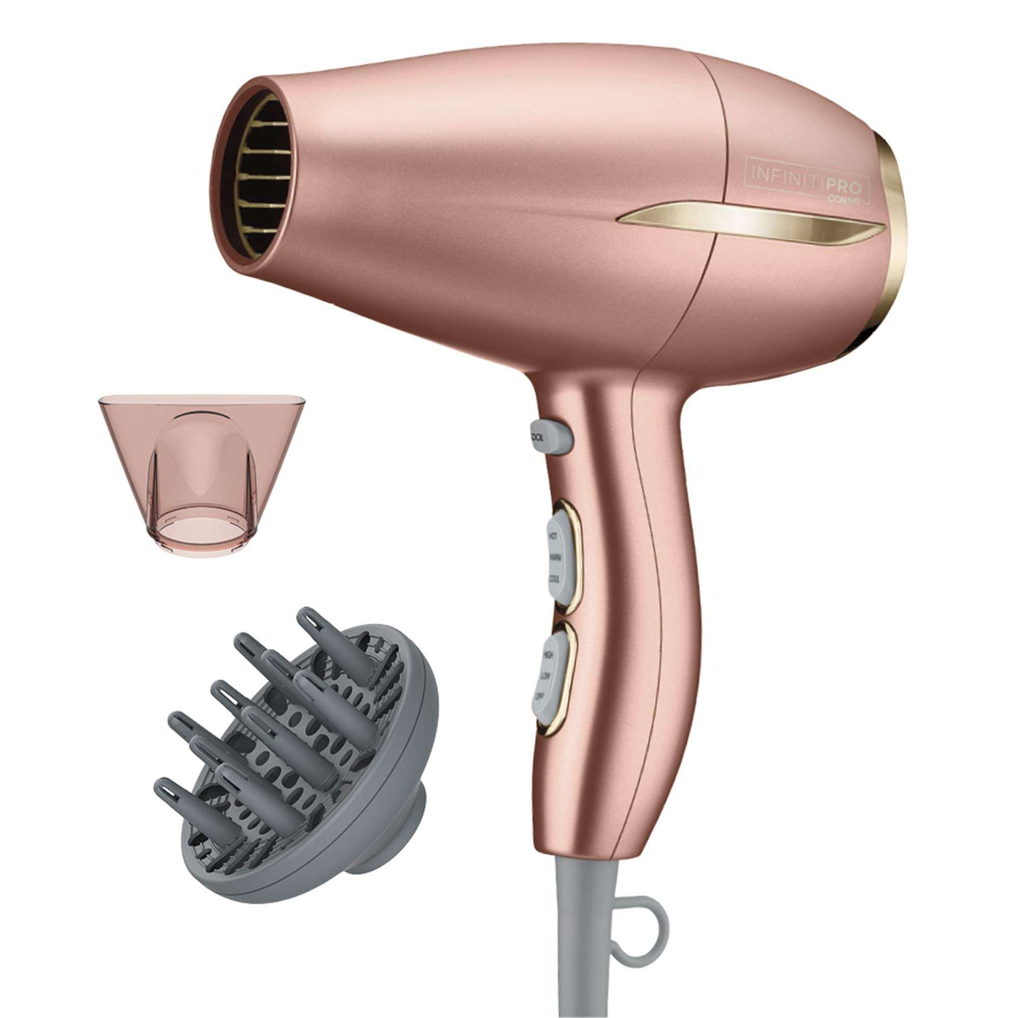 Conair INFINITIPRO BY Frizz Free Compact Hair Dryer ~ 2x the Shine 3x the Frizz Control, dusty rose, 1 Count 1
