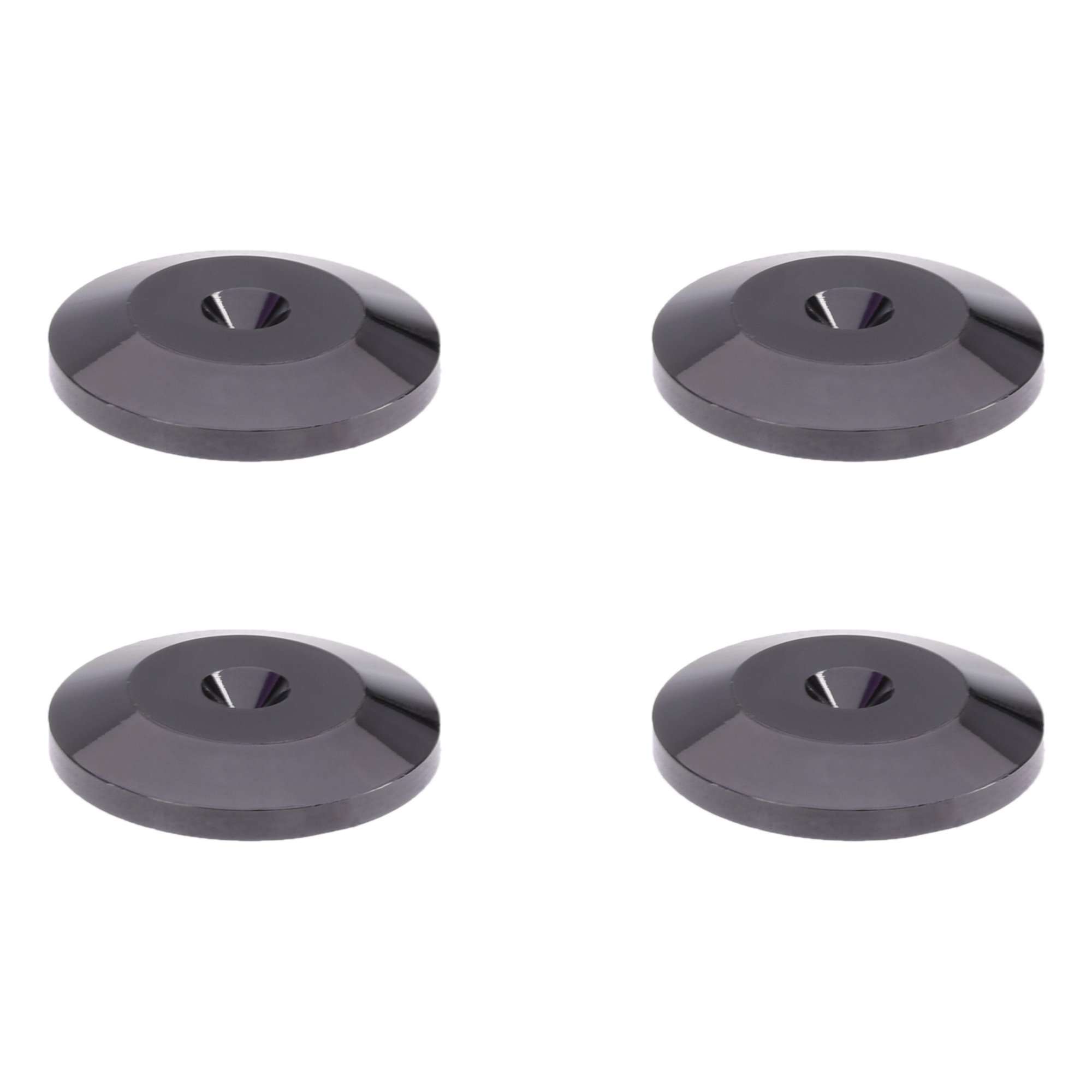 BCP Pack of 4 Black 24K Nickel Plated Speaker Spikes Pads Mats 5x25mm Isolation Stand Foot Cone Base 1