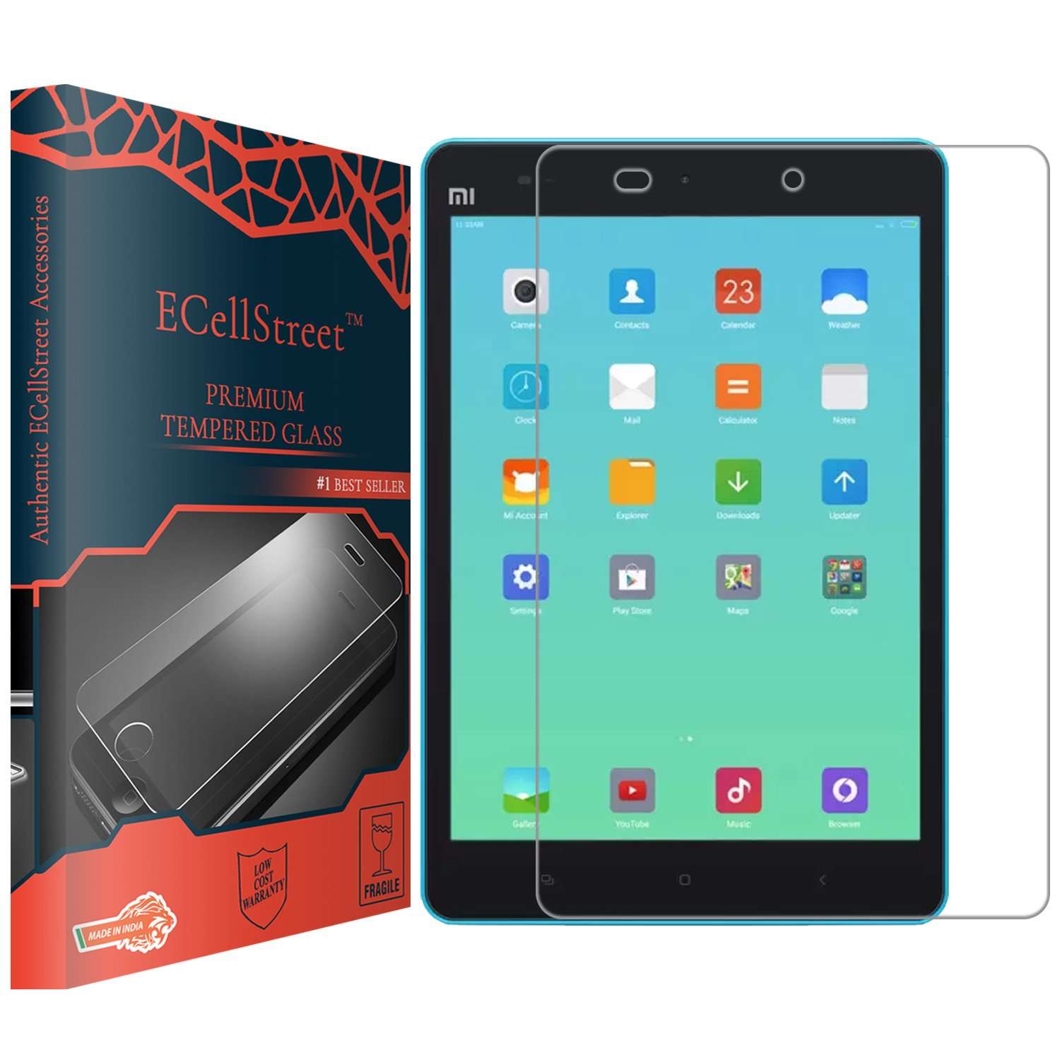 ECellStreet Tempered Glass Toughened Glass Screen Preotector for Xiaomi Mi Pad 1