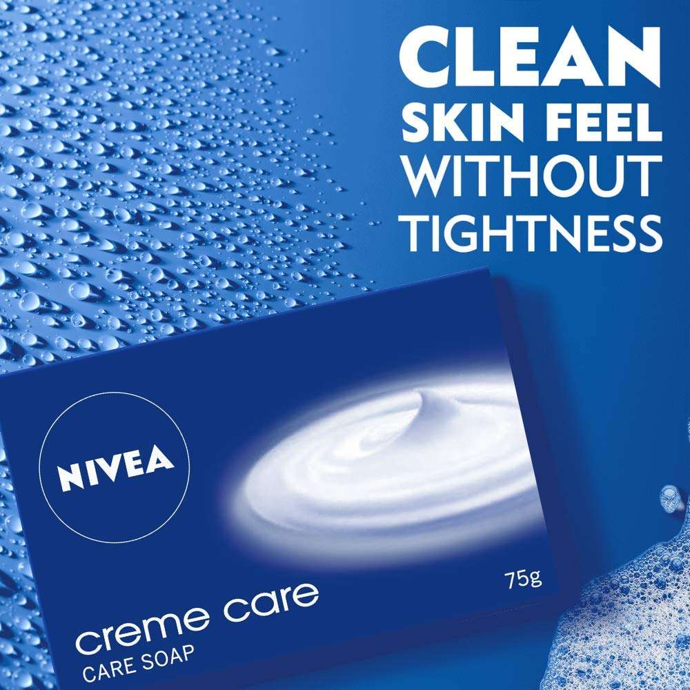 NIVEA Soap, Creme Care, For Hands And Body, 125g (4 Pieces) 5