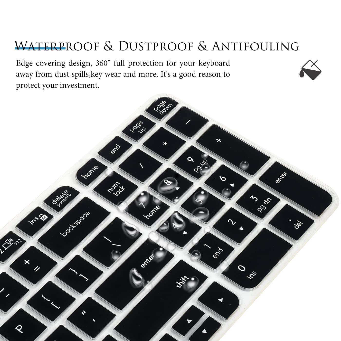 Keyboard Cover for Logitech MK470 Slim Wireless Keyboard, Logitech MK470 Bluetooth Multi-Device Keyboard Skin Protector - Black 5