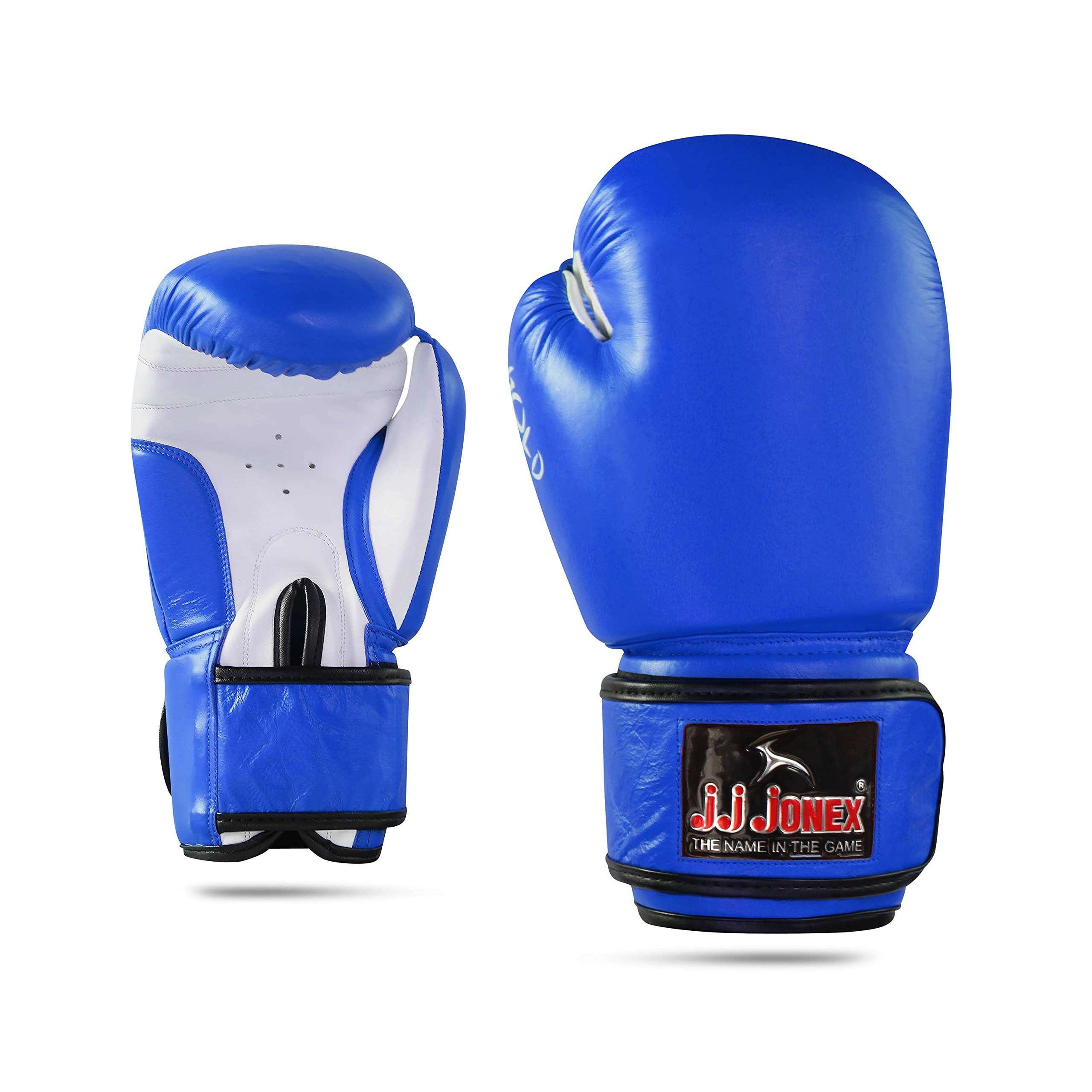 JJ Jonex Boxing Gloves, Boxing Fight Gloves for Professionals, Hight Quality Leather Boxing Gloves (14oz, Blue) 3