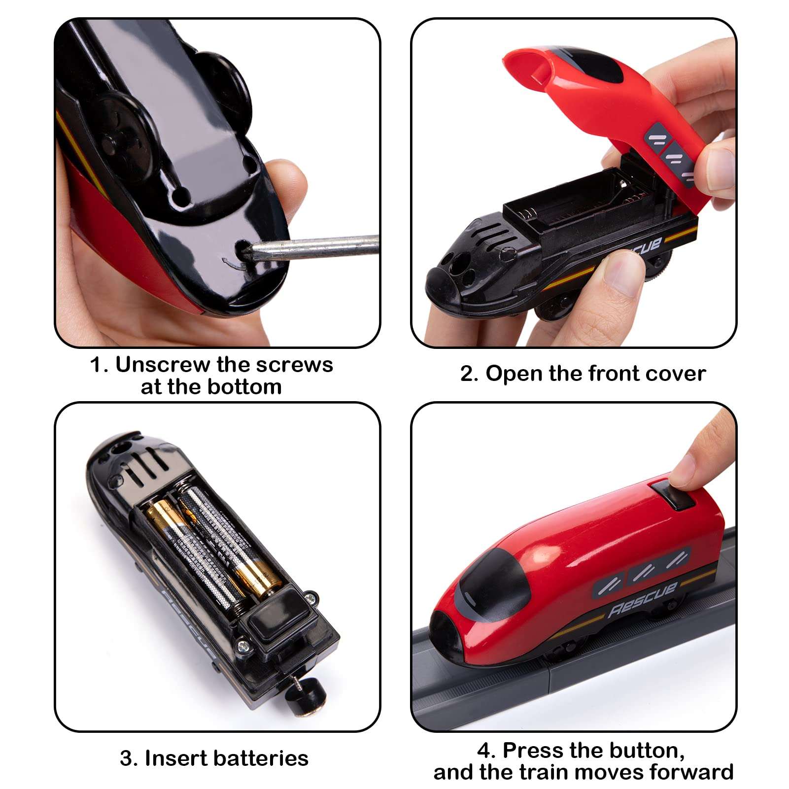 Train Sets for Boys 4-7, 66 Pcs Battery Operated Train Set with Tracks(Magnetic Connection), Compatible with Thomas, Brio, Chuggington, Melissa and Doug, Gifts for 3 4 5 6 Years Old Boys Girls 6