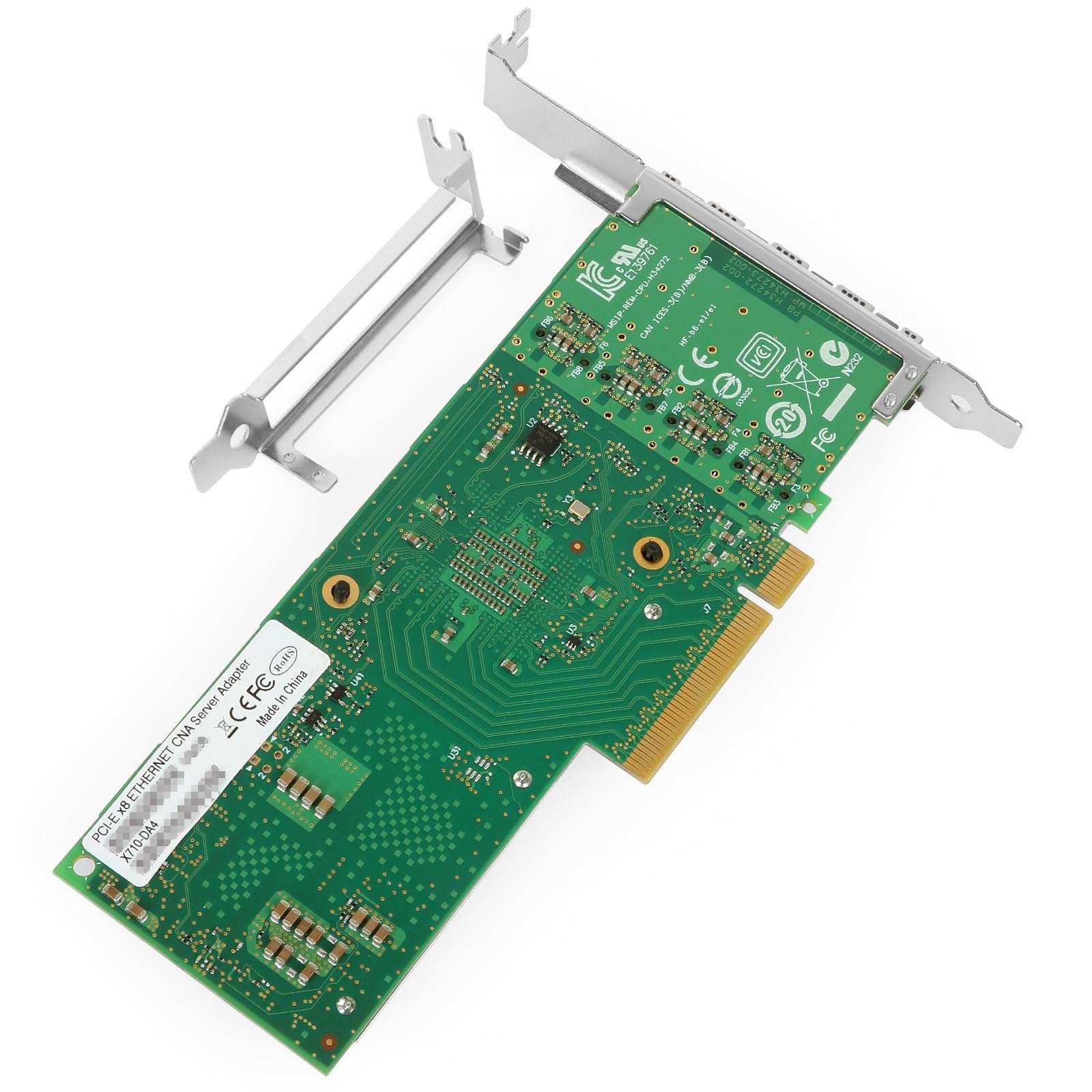 Vogzone 10Gb PCI-E NIC Network Card for Intel X710-DA4,100MbE/1GbE/10GbE Quad SFP+ Ports, with Intel XL710-BM1 Chip,10GbE PCI Express 3.0 X8 Ethernet Adapter Support Windows/Linux/VMware 5