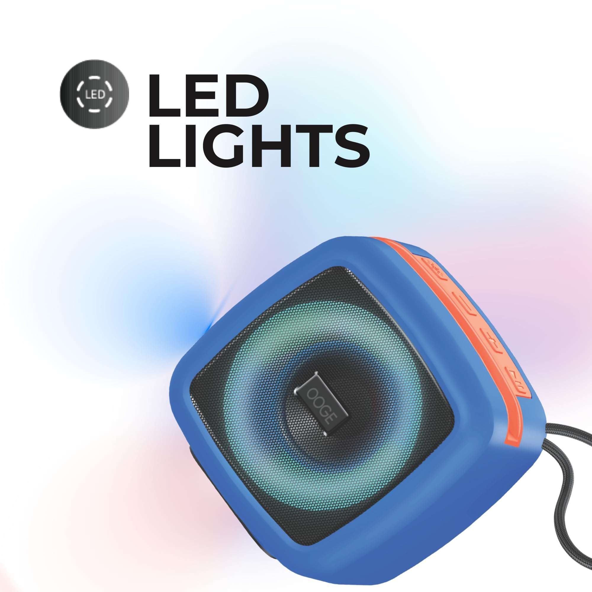 OOGE Vibebox 1000 Bluetooth Speaker | 7W Wireless Speaker with AUX & USB Port | RGB Lights | Type-C Charging | Bluetooth 5.3 | Deep Bass | Compact & Stylish | Blue 5