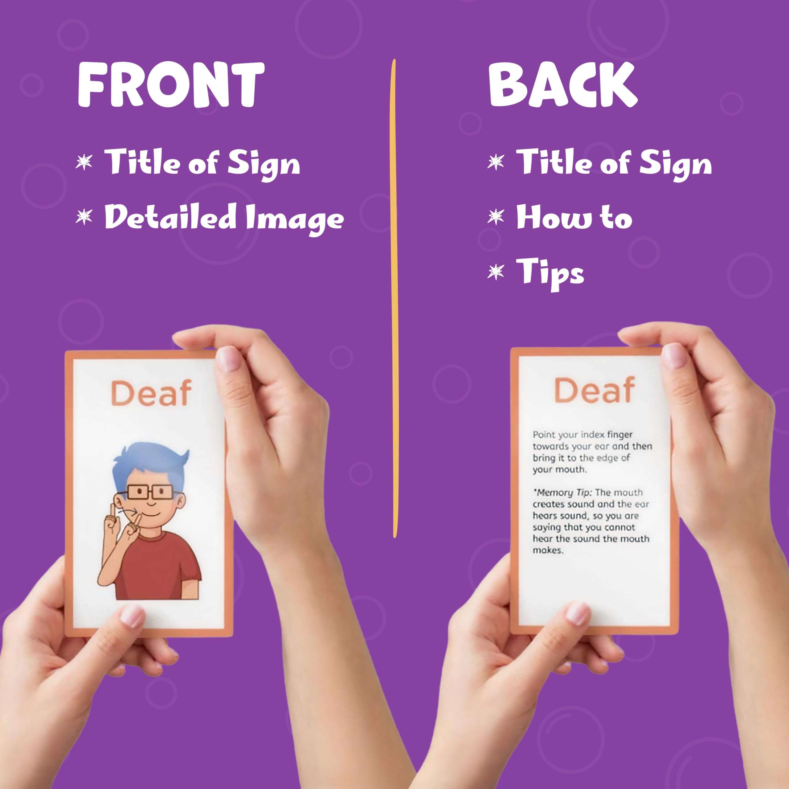 Alpine Choice American Sign Language for Beginners - ASL Flash Cards for Babies, Toddlers, and Adults - Communication Cards for Non Verbal Children with Speech Delay or Autism - Visual aid Cue Cards 5