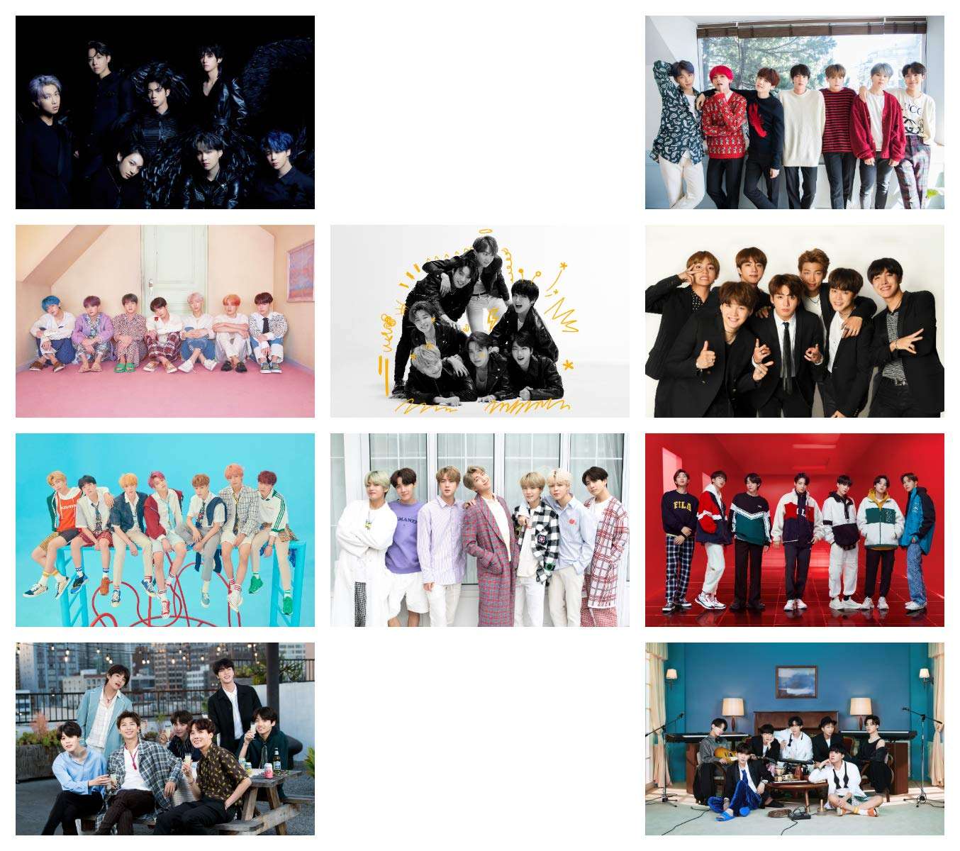 PRINTNET Pack of 10 BTS Boys Group K-Pop Music Band Photos for Army BTS Fans (8.2 x 11.7 Inches) (Size - A4) Multicolour 1