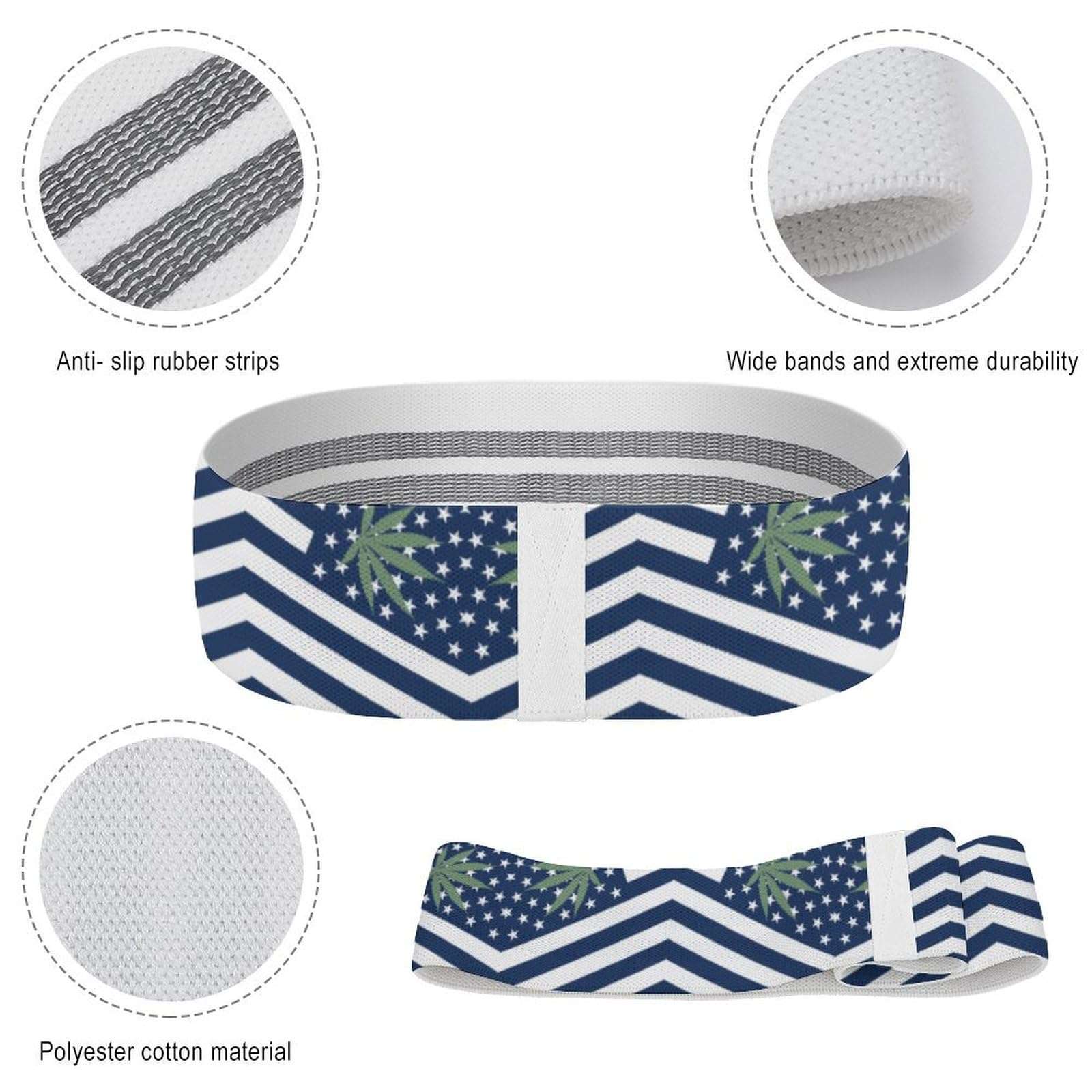 U.S. Weed Flag Resistance Bands Yoga Straps for Stretching for Pilates Workout Bands for Home Gym 4