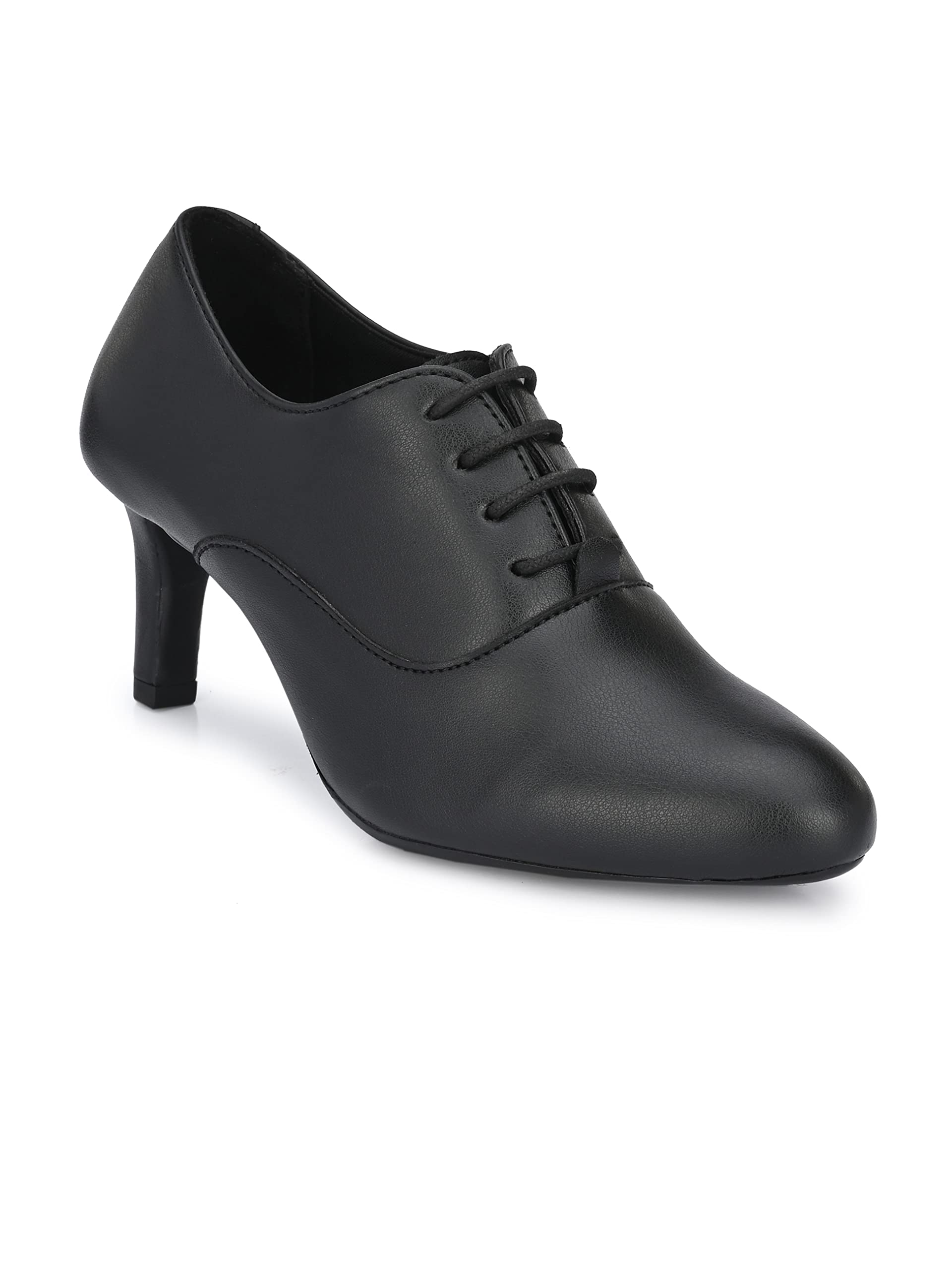 Delize Womens Black Derby Shoes 3