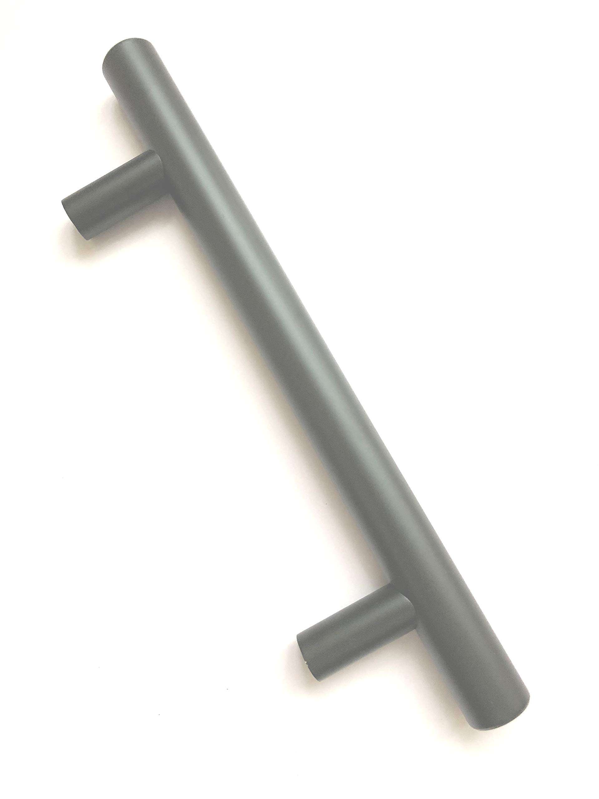 TOGU TG-608 300mm/12inches Solid Standoffs Round Bar 1.2mm Wall Thickness Stainless Steel 304 Pull and Flush Barn Door Handle/Barn Door Pull,Matt Black Finish 4