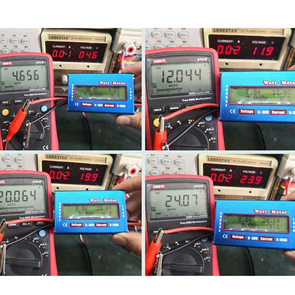 TEAMNIGT 1 Pcs DC 60V/100A RC Watt Meter LCD Digital Monitor Ammeter Voltage Checker RC Battery Power Amp Analyzer 2