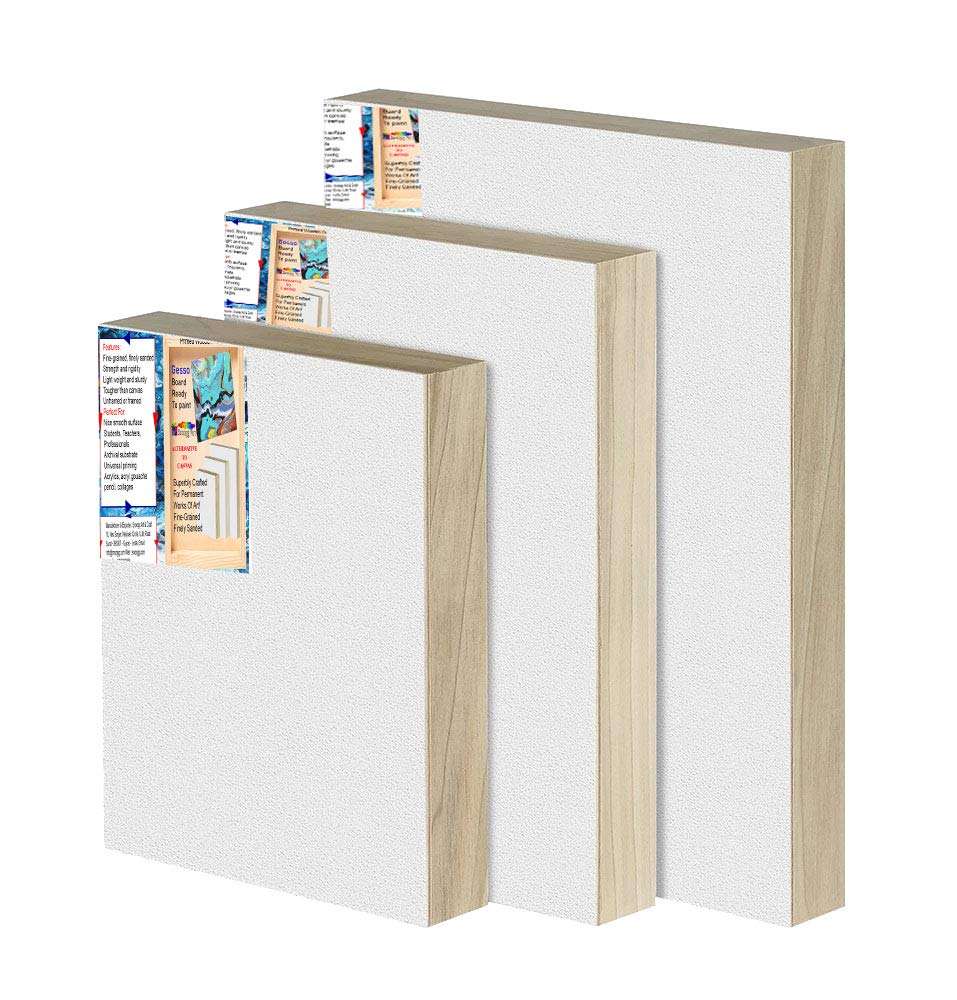 Snoogg Art 8x8 inch Super Value Wood Panel Boards - Great Alternative to Canvas Panels. Paint Like The Old Masters Pack - 2 1