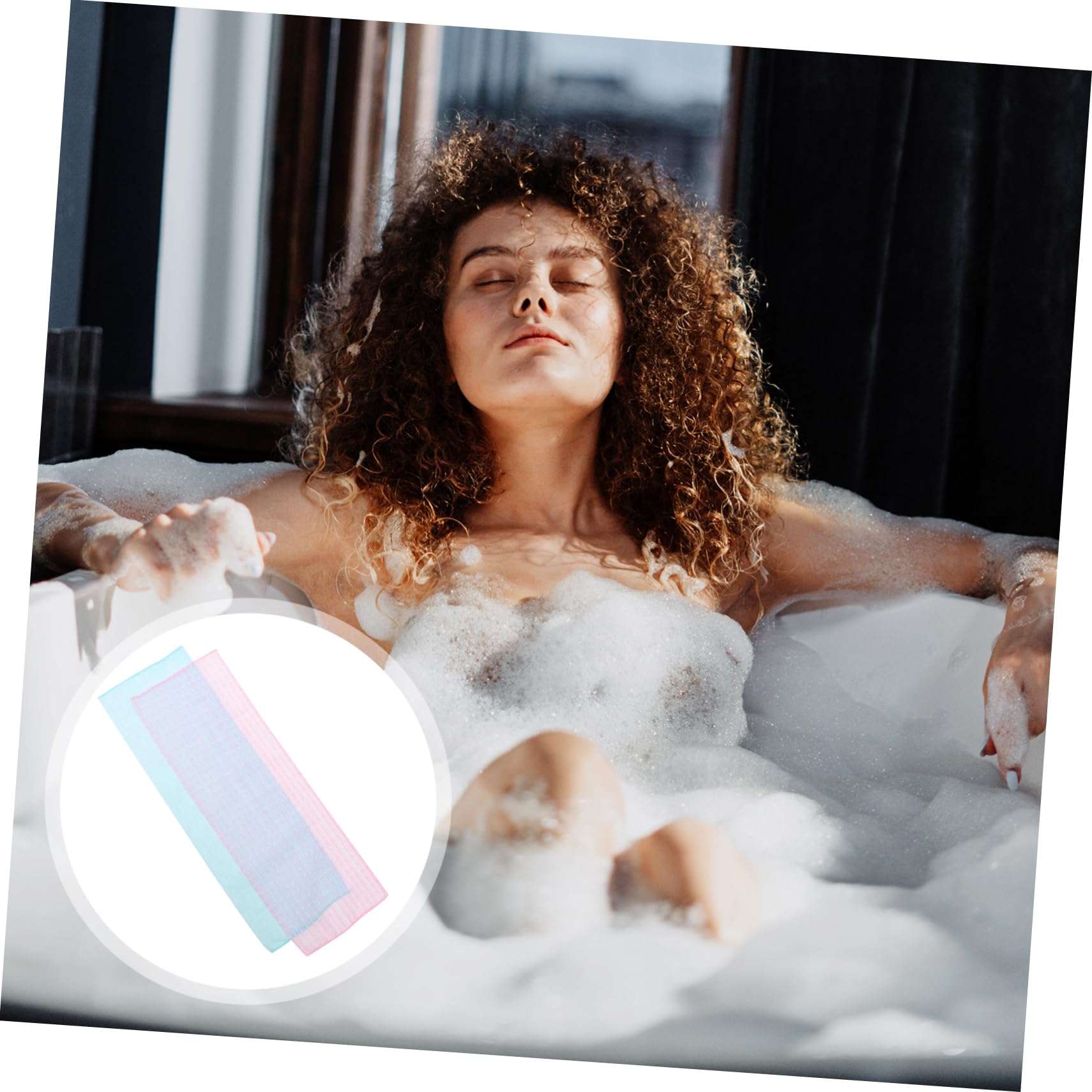 OSOLADY 2pcs Bath Towel Back Scrubber Long Comfortable Exfoliating Nylon Towel for Shower Perfect for Travel 4