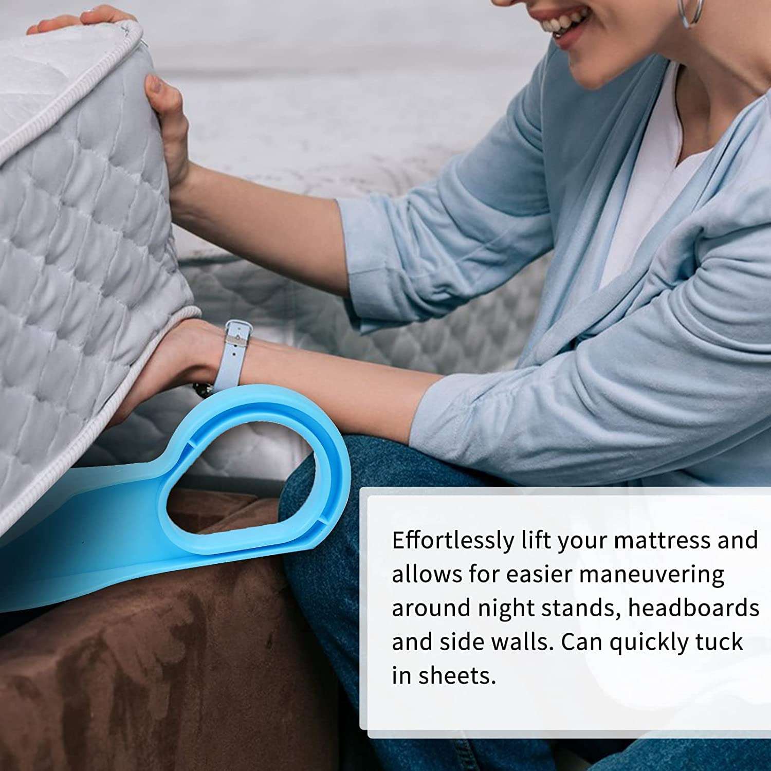 Khushi CASTORS Bed Sheet Tucker Tool - Durable Bed Maker Tool to Keep Sheets in Place - No More Lifting The Mattress - Handy Bed Sheet Tightener for Hotel, Bedsheet Change Helper, Tuck Sheets Neatly 4