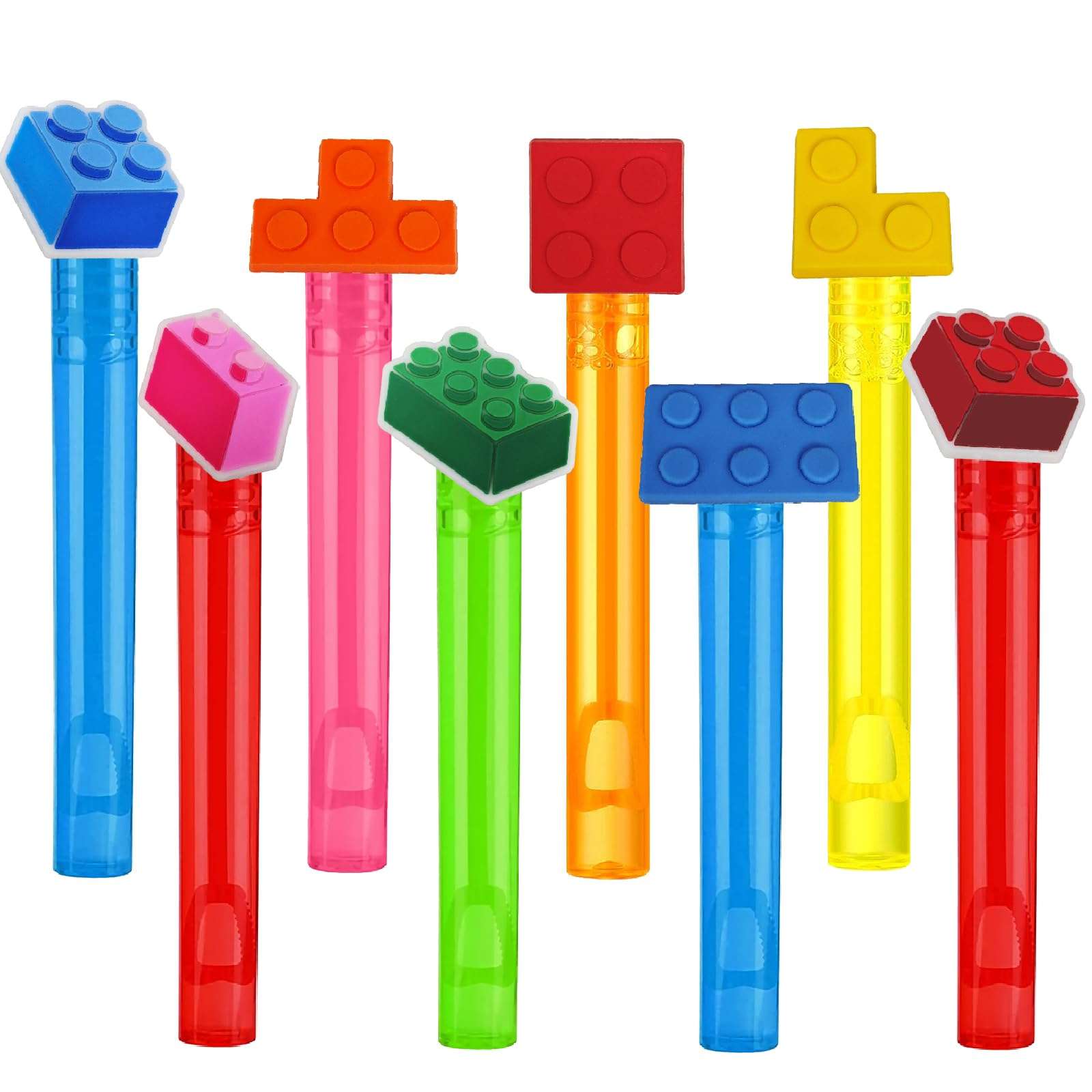 24Pcs Building Blocks Mini Bubble Wands for Kids Brick Party Favors 6 Cute Designs Cartoon Birthday Party Supplies Christmas Party Favors Toys Goodie Bag Stuffers 1