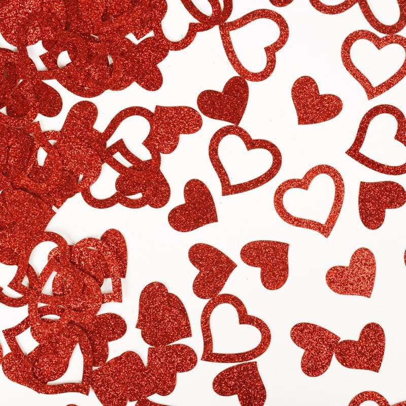 100Pcs Red Heart Paper Confetti Glitter Wedding Birthday Baby Shower Party Favors Love Theme Table Scatter Decorations Supplies 1