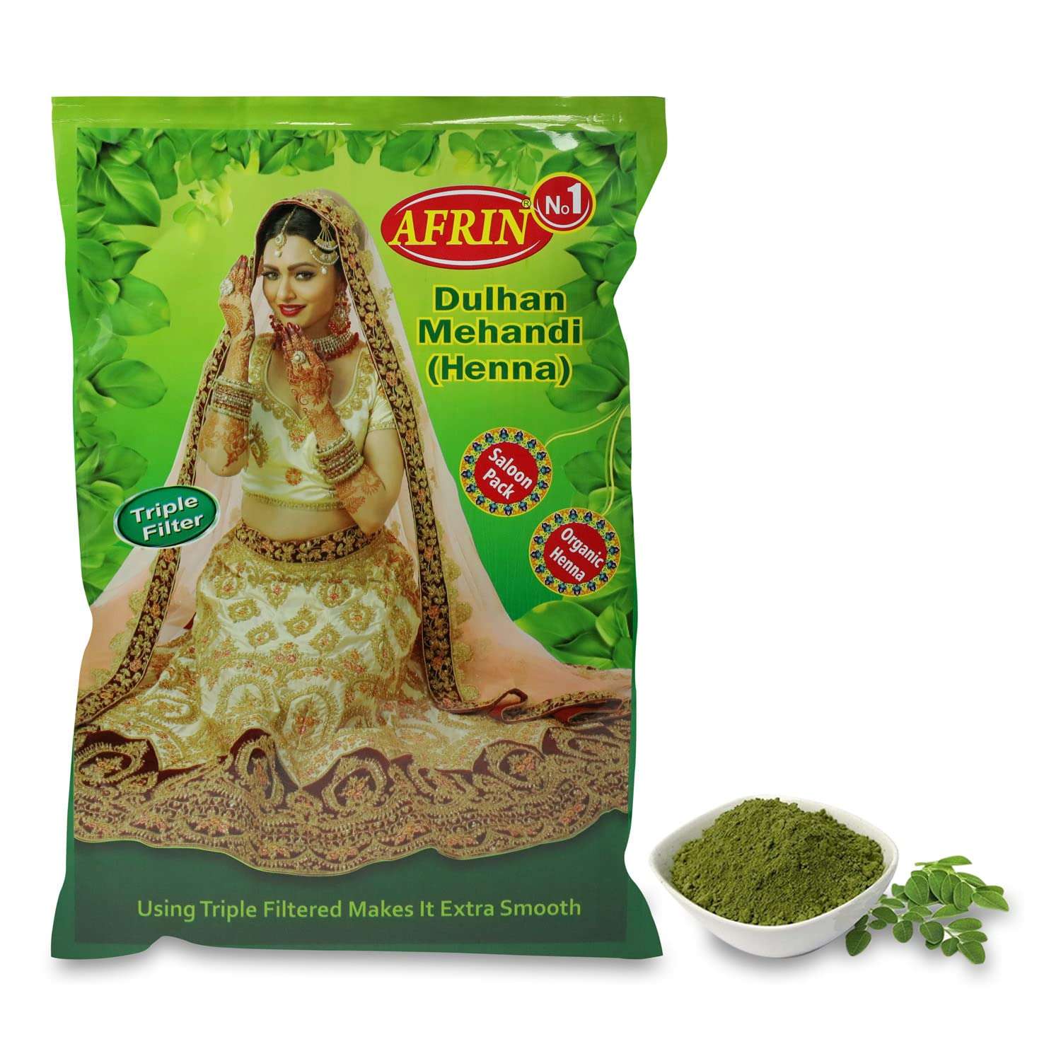 AFRIN Organic Henna Triple Filter Dulhan Mehandi (1 kg) 1