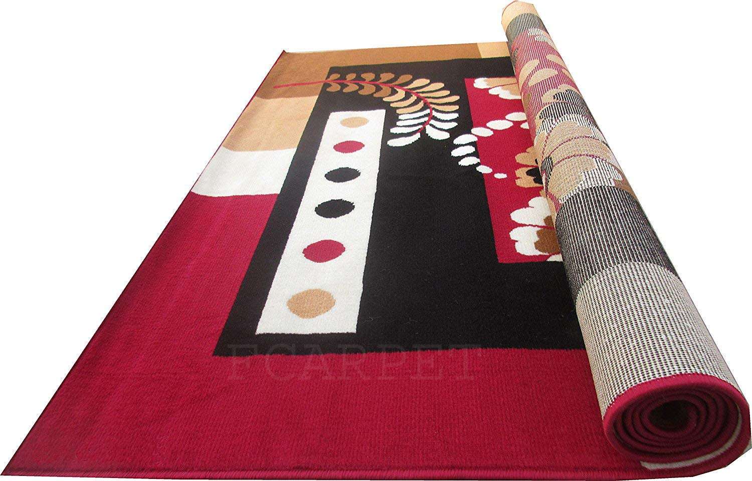 FCARPET Bedrooms Carpet FINE Wool with Soft Touch (7X10 ft, Red) 2