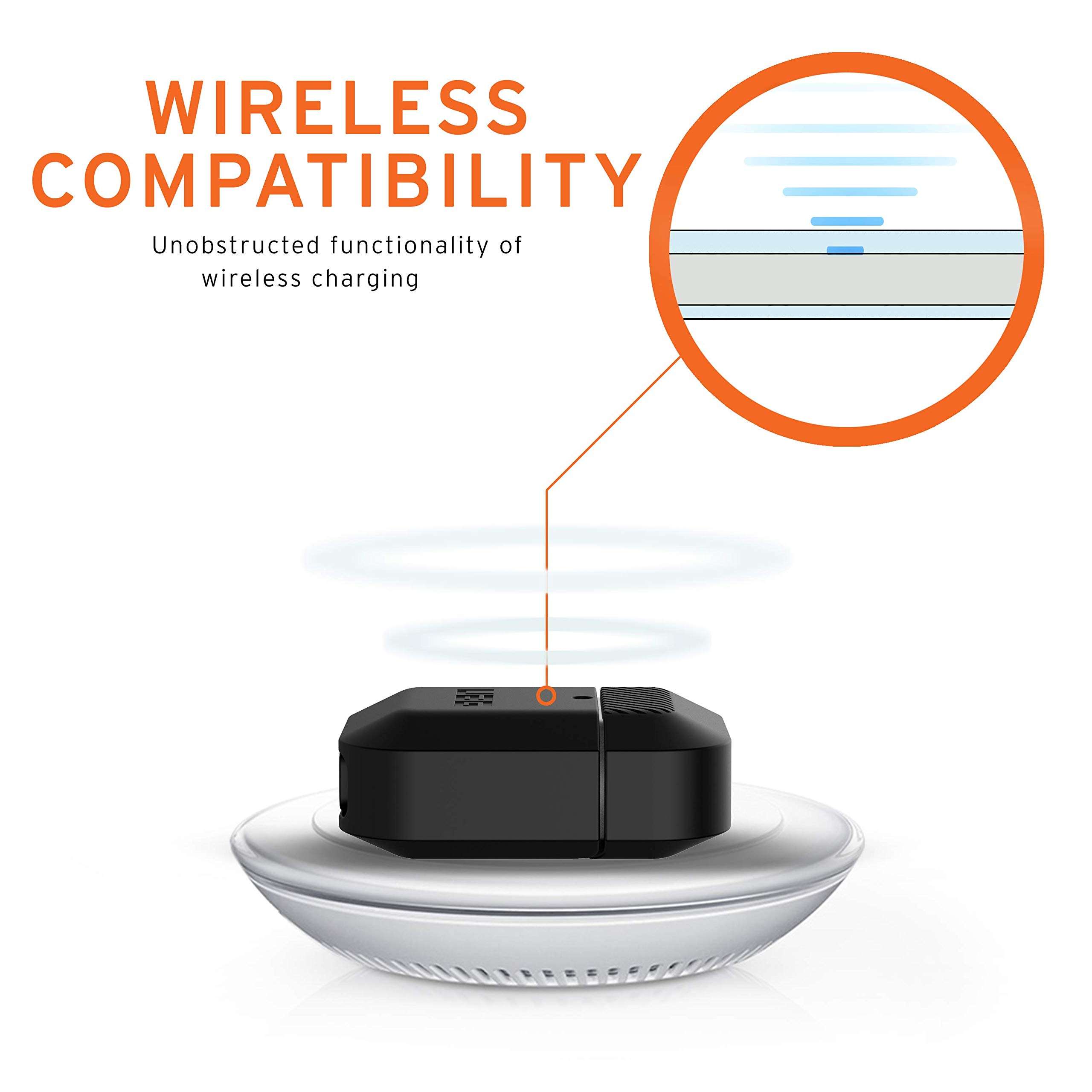 URBAN ARMOR GEAR UAG Compatible with AirPods (1st Gen & 2nd Gen), Full-Body Protective Rugged Water Resistant Soft-Touch Silicone Case with Detachable Carabiner, Black/Black 4