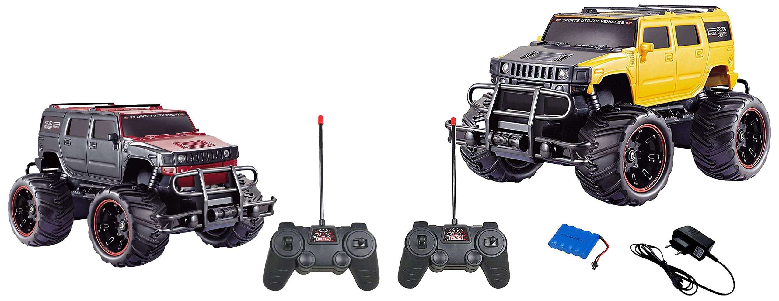 Popsugar Rubber Monster Truck with Remote Control, Pack of 1, Black & TPR Rubber RC Car, Yellow, 3 Years 1