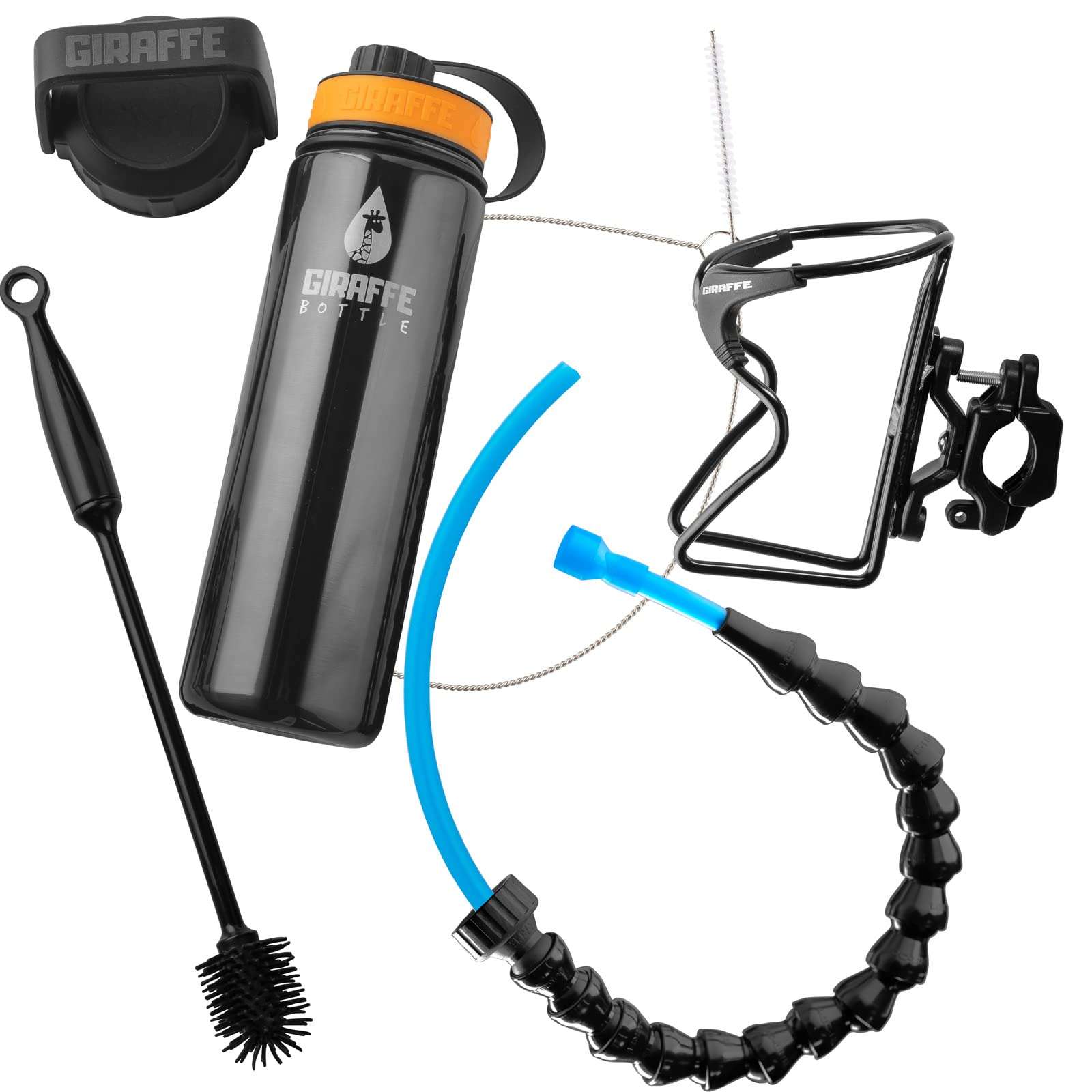 Giraffe Bottle Tower XL Hands Free Drinking System, Insulated Stainless Steel Bottle, with Round Tube Mounted Bottle Holder (Length 36 in / 91 cm) 3