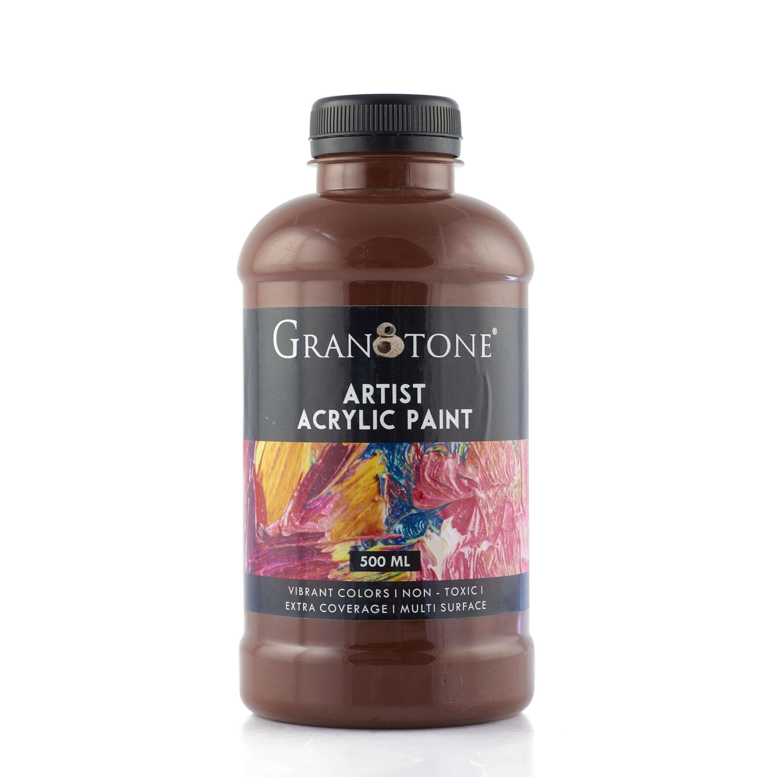 GRANOTONE Acrylic Colour | 500 ml (Nut Brown) | Rich Pigment, Non-Cracking Art & DIY Paint | Suitable for Canvas, Wood, Leather, Earthenware, and Metal 1