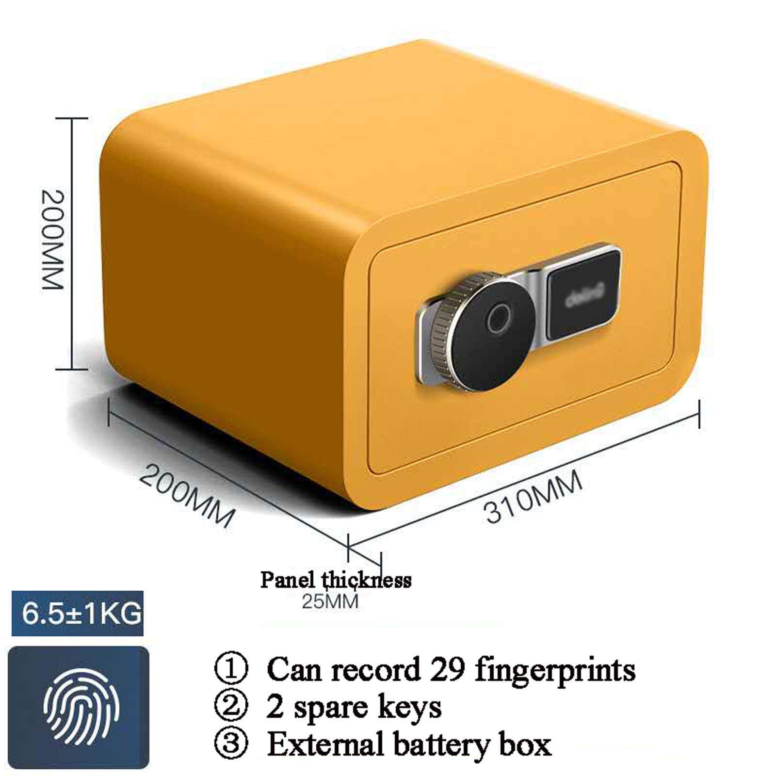 Premium Home Safe, Biometric Fingerprint Safe Steel Security Deposit Boxes for Home Office Money Cash Documents Electronic Storage,Orange 2