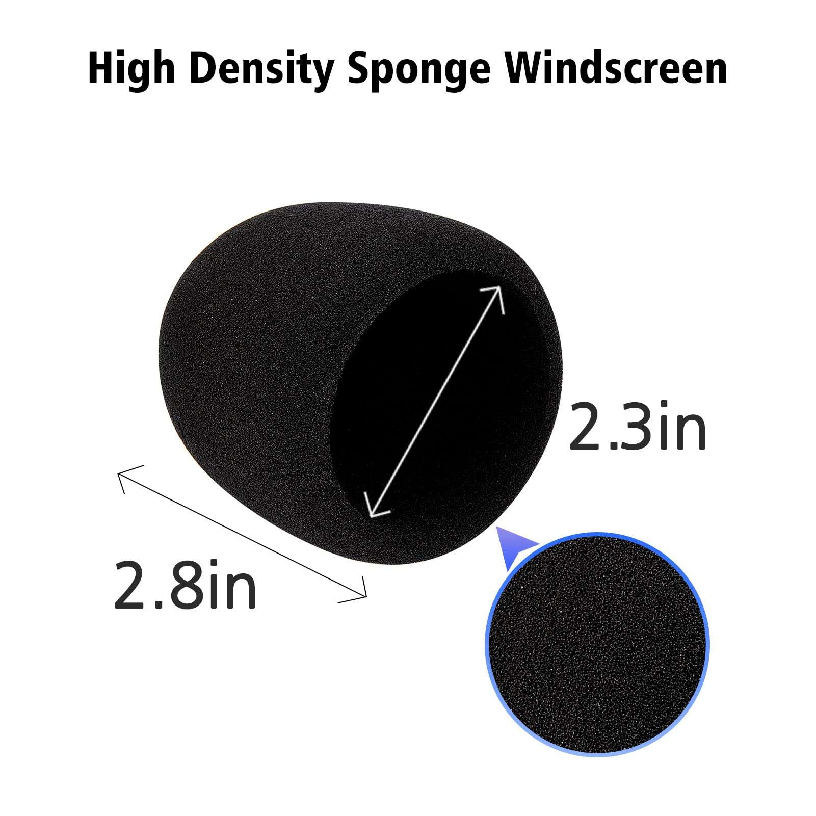 Microphone Foam Mic Windscreen Cover for Blue Yeti, Yeti Pro Microphones, Blue Yeti Pop Filter Wind Shield by SUNMON (Black) 3
