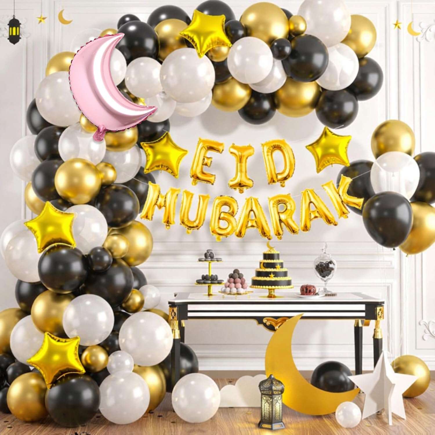 Rozi Decoration Eid Mubarak Foil Balloons Decoration Combo Set of 68 Pcs Iftar Party Decorations | Ramadan Kareem Decoration Items | Eid Mubarak Decoration Set 1