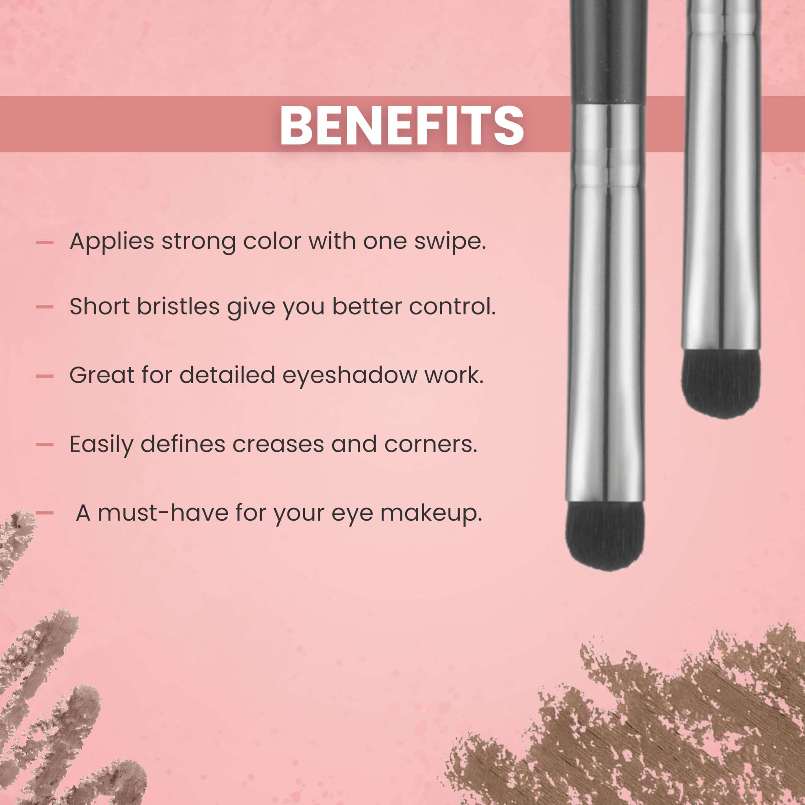 LONDON PRIME HD Precised Eyeshadow Brush LP 338 - Professional Eye Makeup Brush for Powder, Cream & Glitter - Soft Synthetic Bristle Precision Eyeshadow & Blending Brush - Travel-Friendly, Daily Use 3