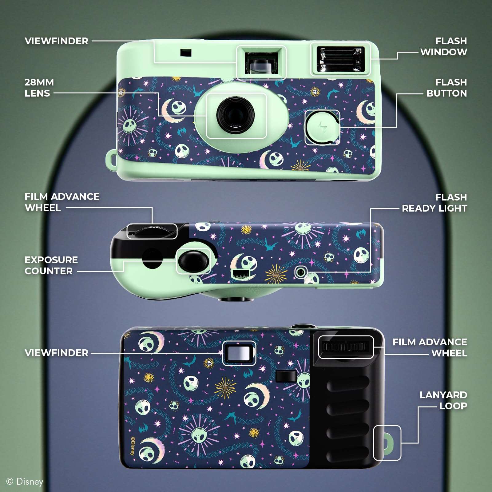 Disney Jack Skellington Disposable Camera with Flash – 20 Exposure Film – Jack Skellington Gifts for Women, Men and All Fans of Tim Burton’s The Nightmare Before Christmas (Mystic Jack) 4