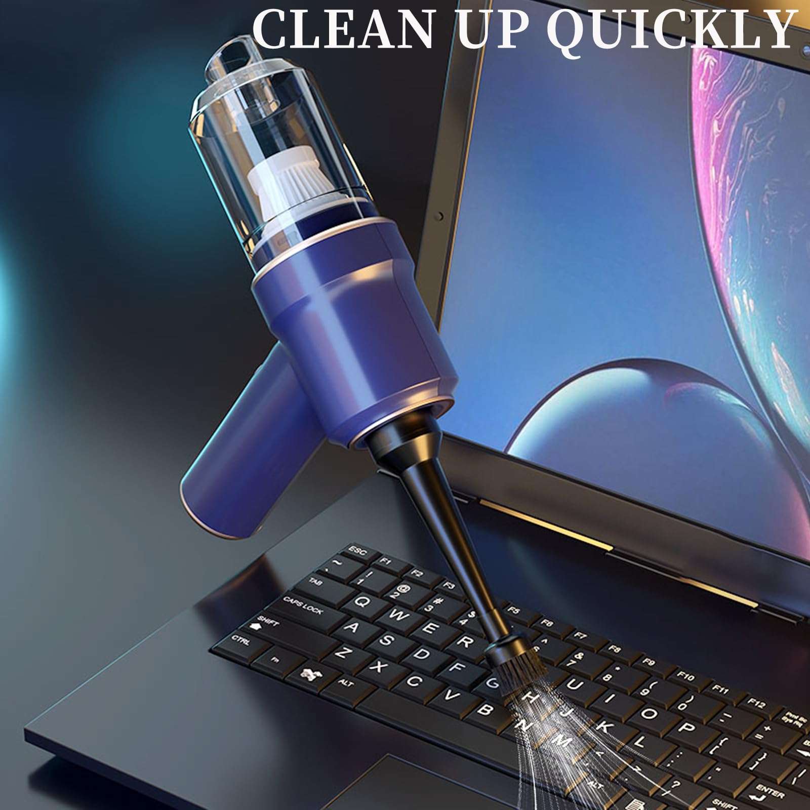 konket Mini Handheld Cordless Vacuum, Portable Compressed Air Dust Blower，Rechargeable 8000PA 120W high Power Blower and Suction Dual Purpose, for Home Cleaning/Car/Office/Computer Keyboard 3