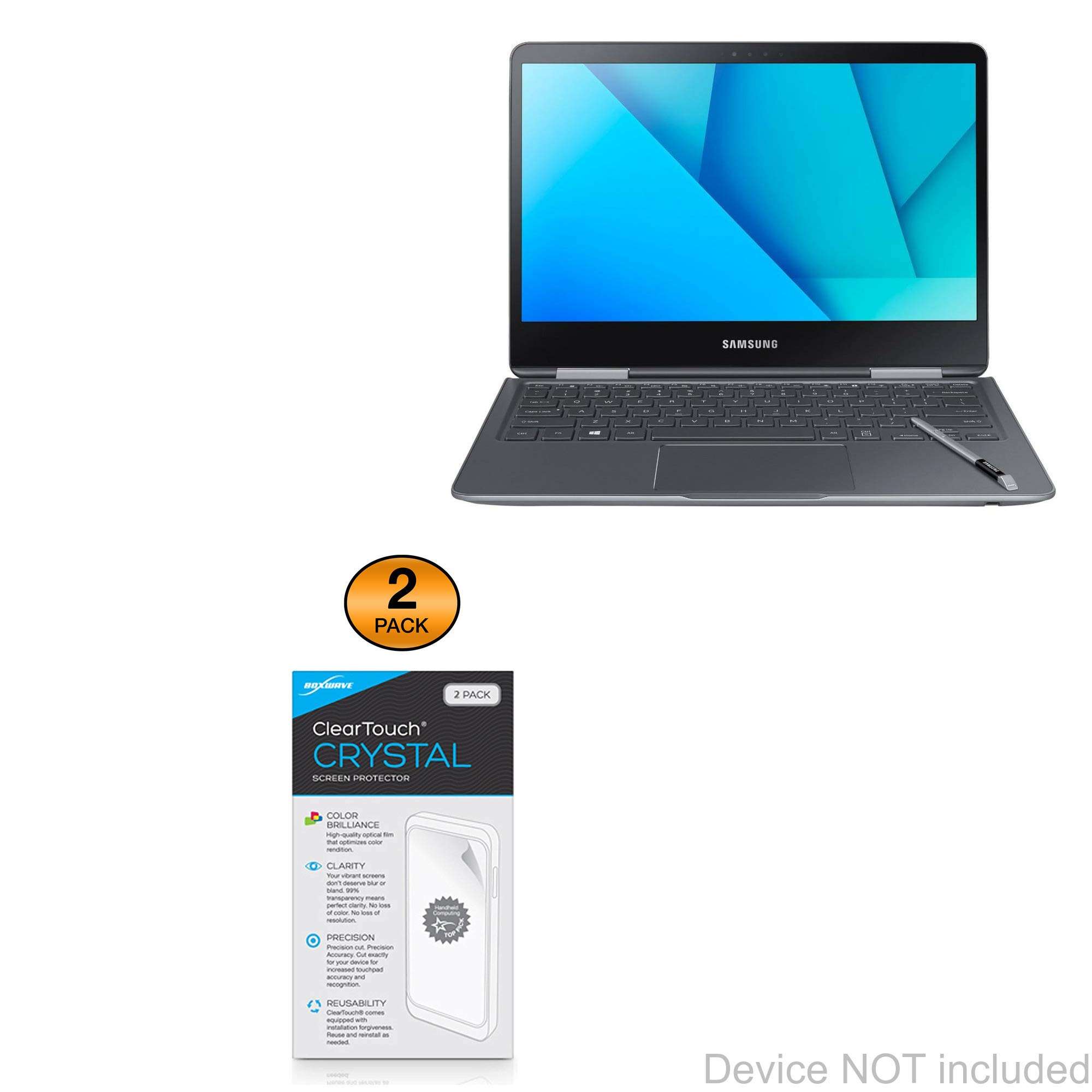 BoxWave Screen Protector Compatible With Samsung Notebook 9 Pro 13 (NP940X3M) - ClearTouch Crystal (2-Pack), HD Film Skin - Shields From Scratches 1