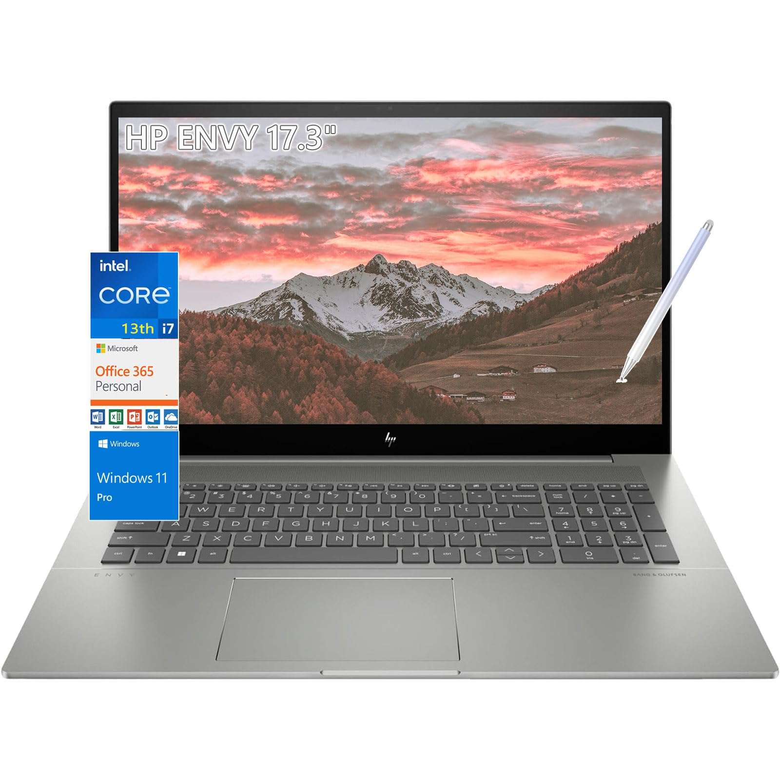 HP ENVY 17inch Touchscreen Laptop Stylus Pen - 13th Intel Core i7-13700H - Windows 11 Pro - Microsoft 365 - Wi-Fi 6E - Thunderbolt 4 USB C - Backlit Keyboard - Business Office (64GB RAM |2TB PCIe SSD)