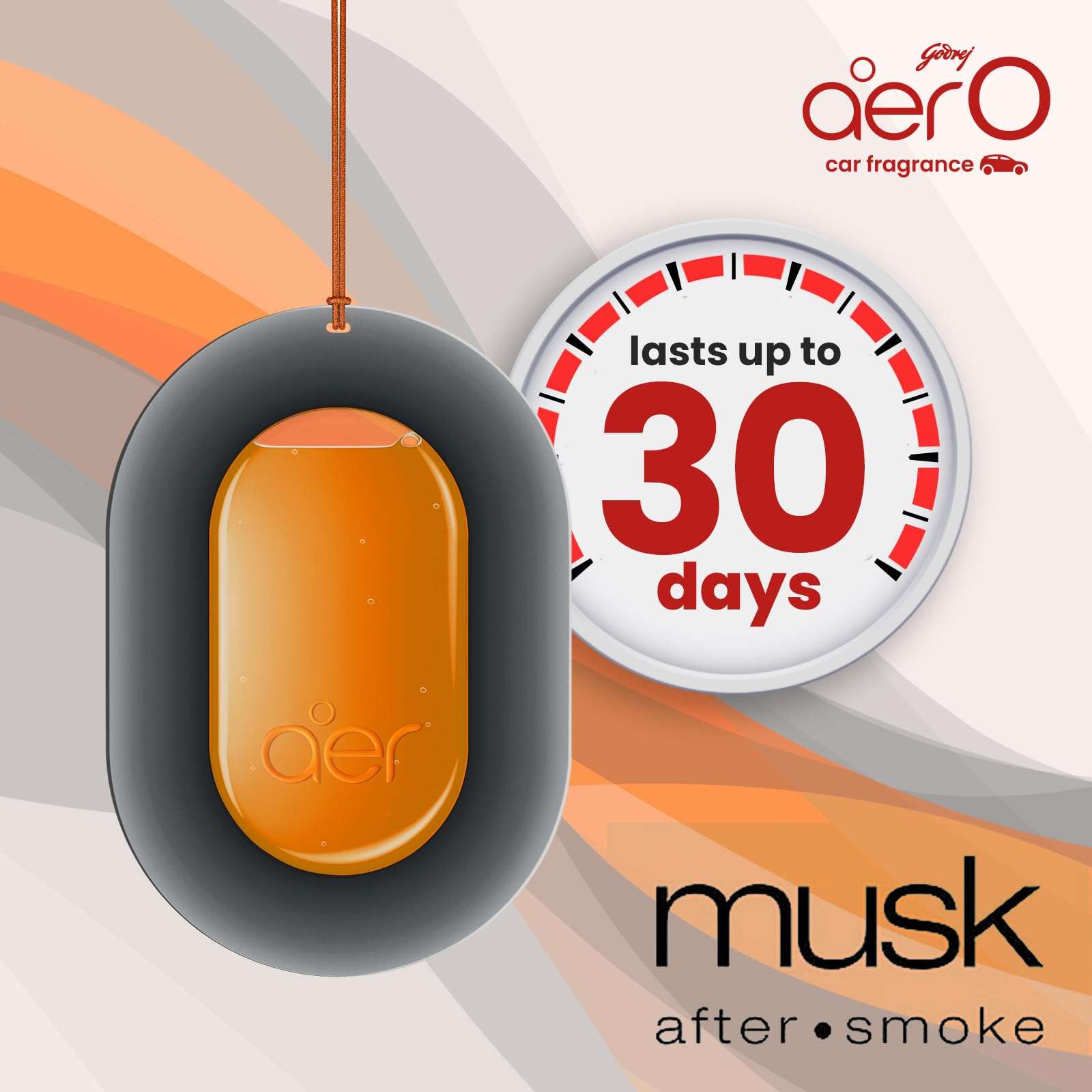 Godrej aer O Hanging Car Air Freshener Gel | Car Accessories | Musk After Smoke (7.5G) 4