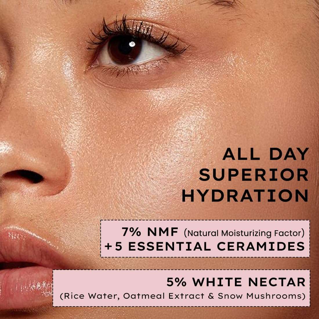 Hyphen 7% Ceramides-NMF Milky Face Toner Essence | 5% Glass Skin Blend of Rice Water, Oatmeal & Snow Mushroom Extracts |Hydrates & Nourishes| Alcohol Free Toner| For All Skin Types - 100ml 4