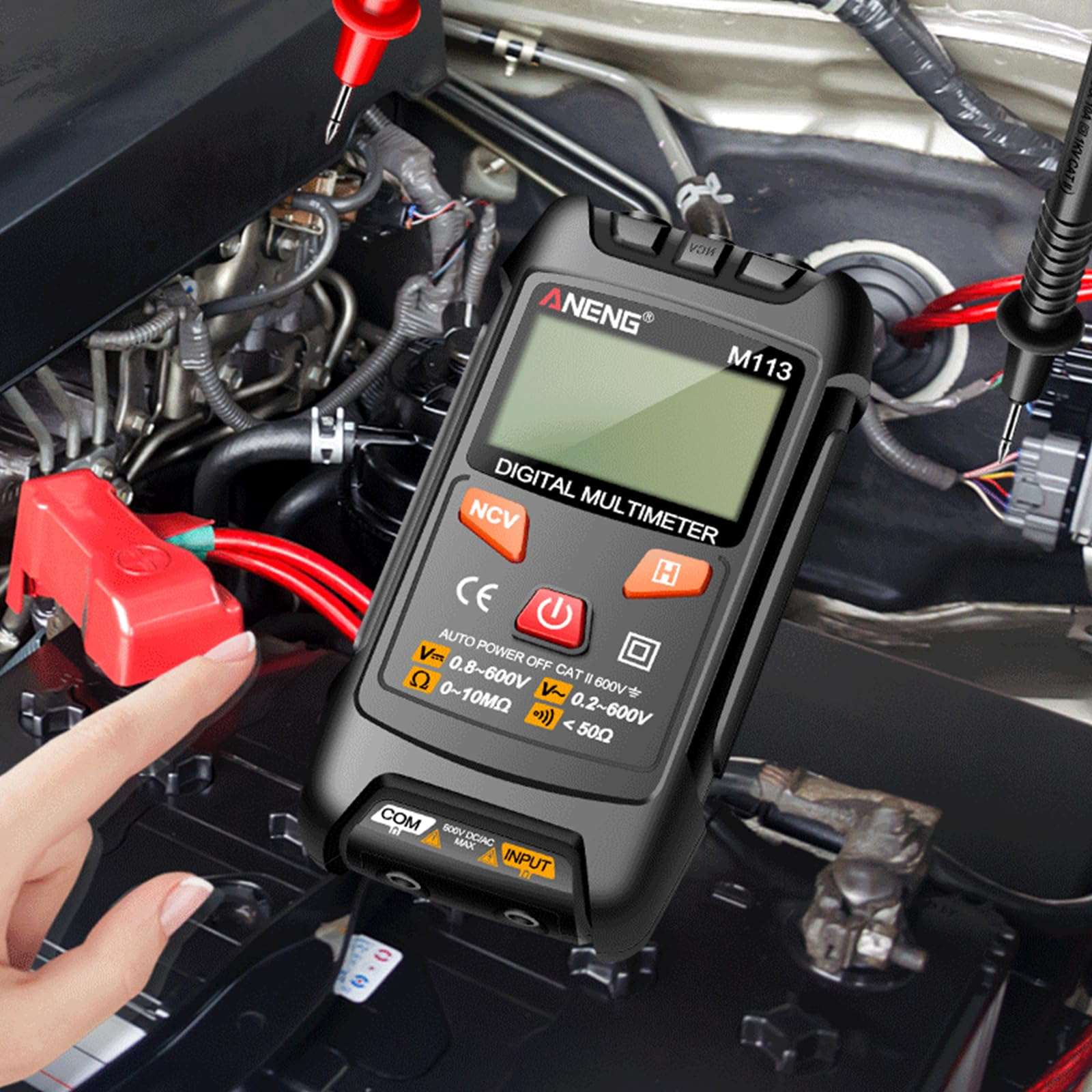 JAGTRADE Multimeter M113 Multimeter Tester Pen Voltage Detector Automatic Tester Capacitance Electric Electrician Tool Measure Current Meter, Grey 6